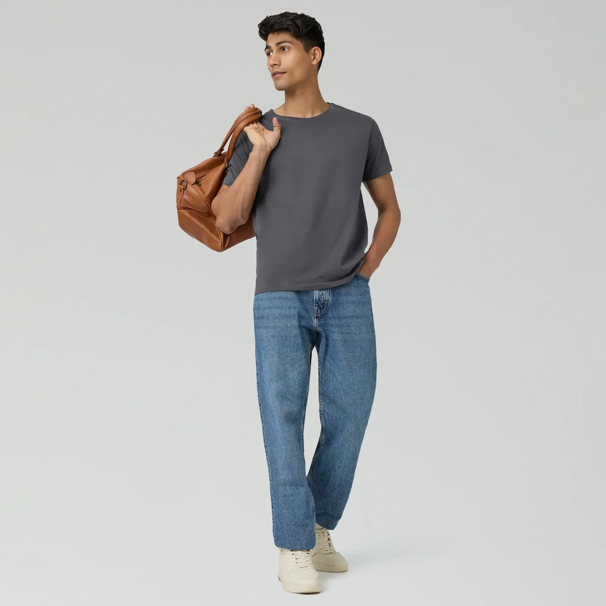 Pace Combed Cotton T-shirts Anchor Grey - Image 2