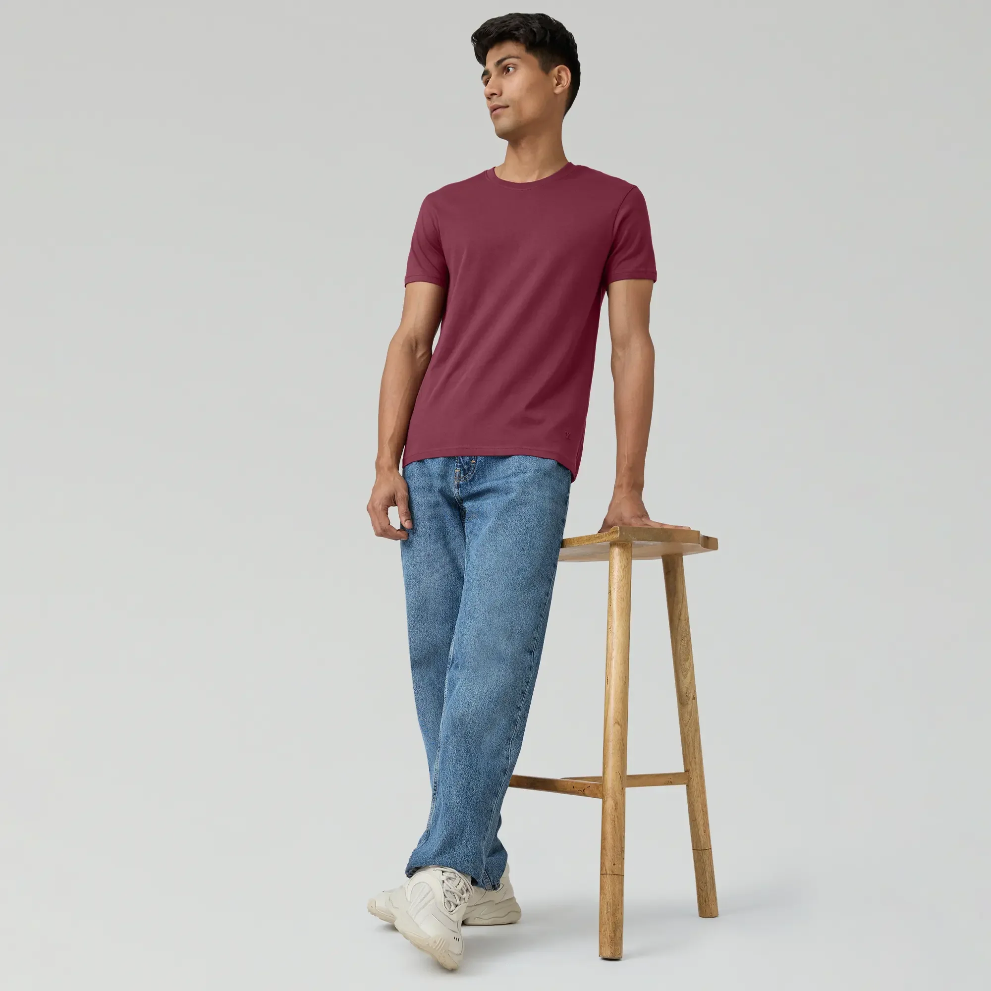 Pace Combed Cotton T-shirts Bold Burgundy - Image 2