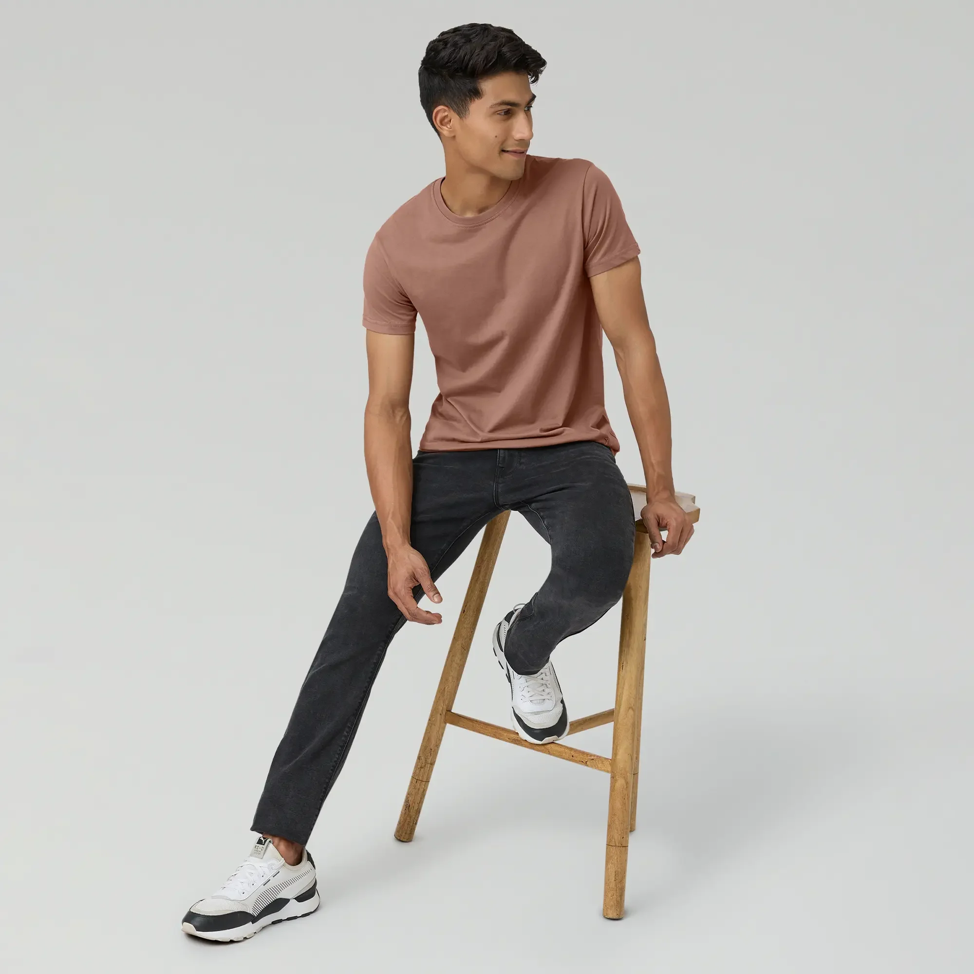 Pace Combed Cotton T-shirts Brown Latte - Image 2