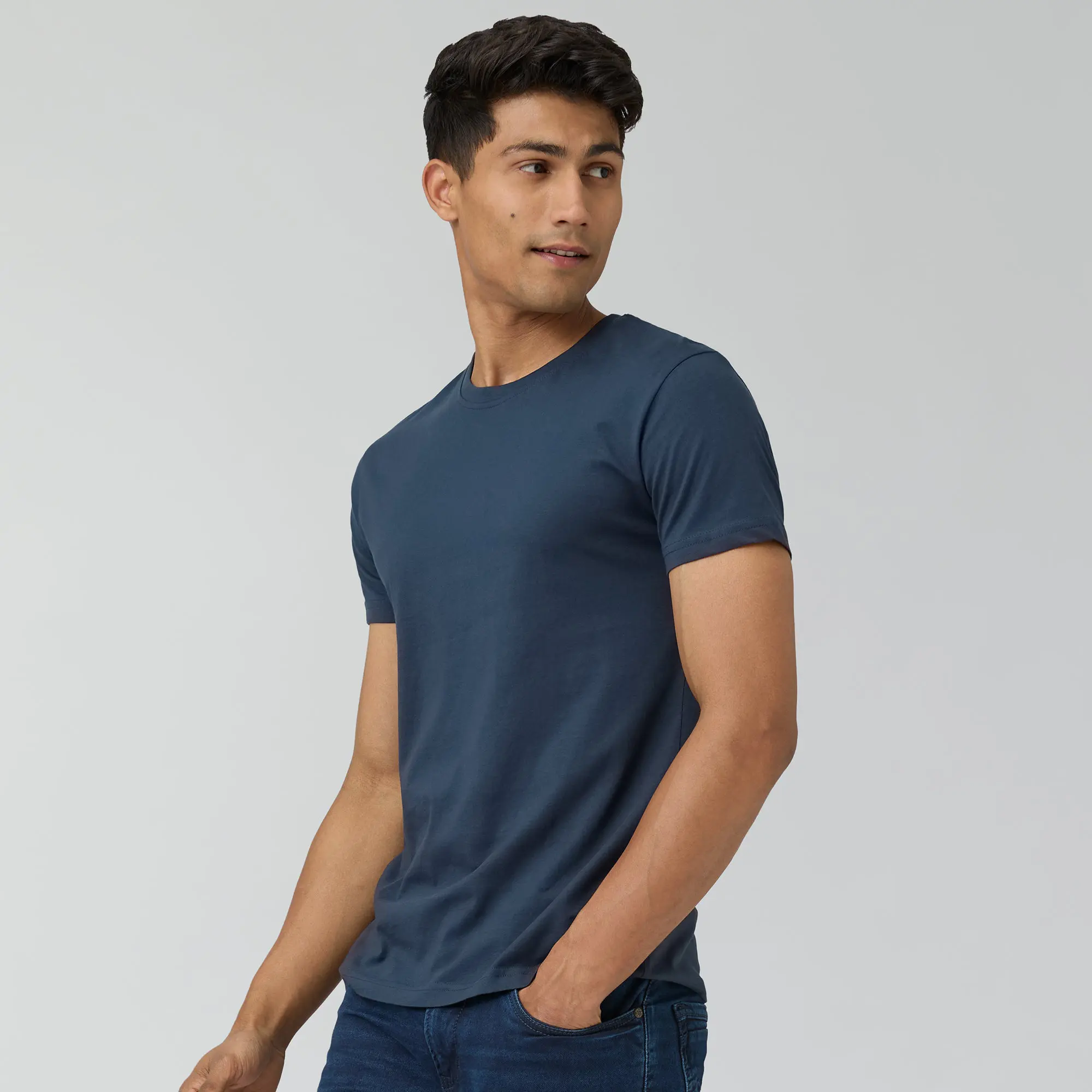 Pace Combed Cotton T-shirts Isle Blue - Image 4