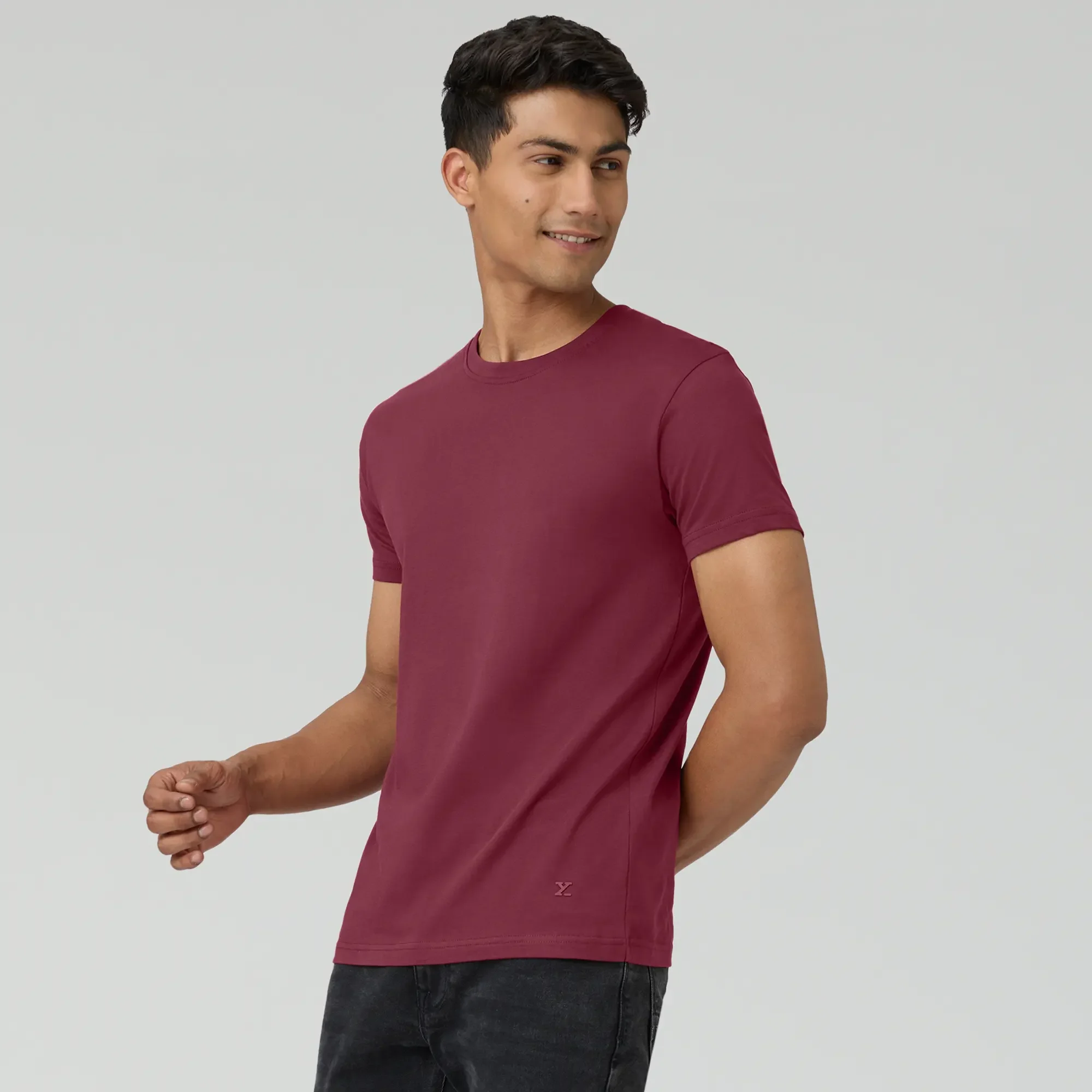 Pace Combed Cotton T-shirts Merlot Maroon - Image 3