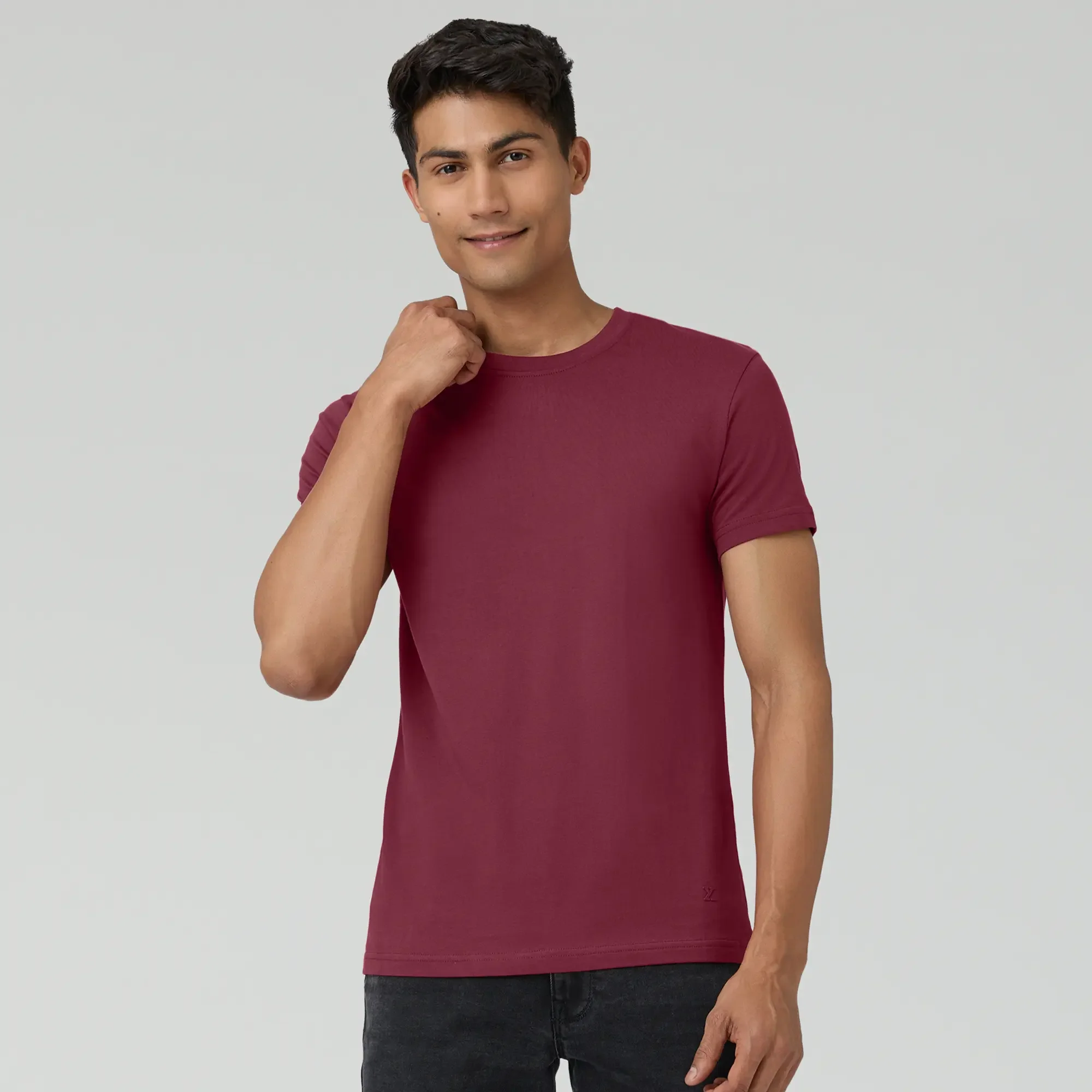 Pace Combed Cotton T-shirts Merlot Maroon - Image 4