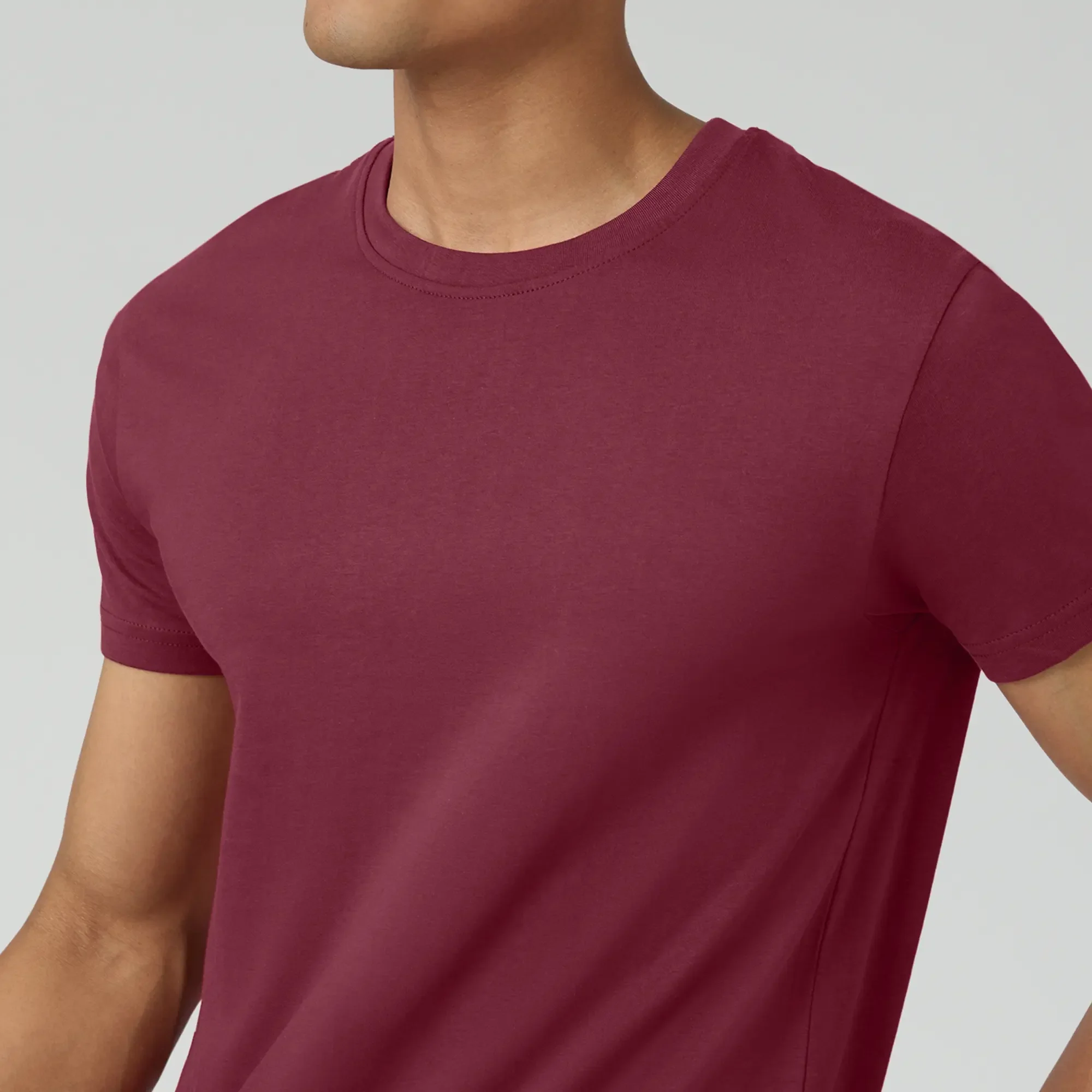Pace Combed Cotton T-shirts Merlot Maroon - Image 5