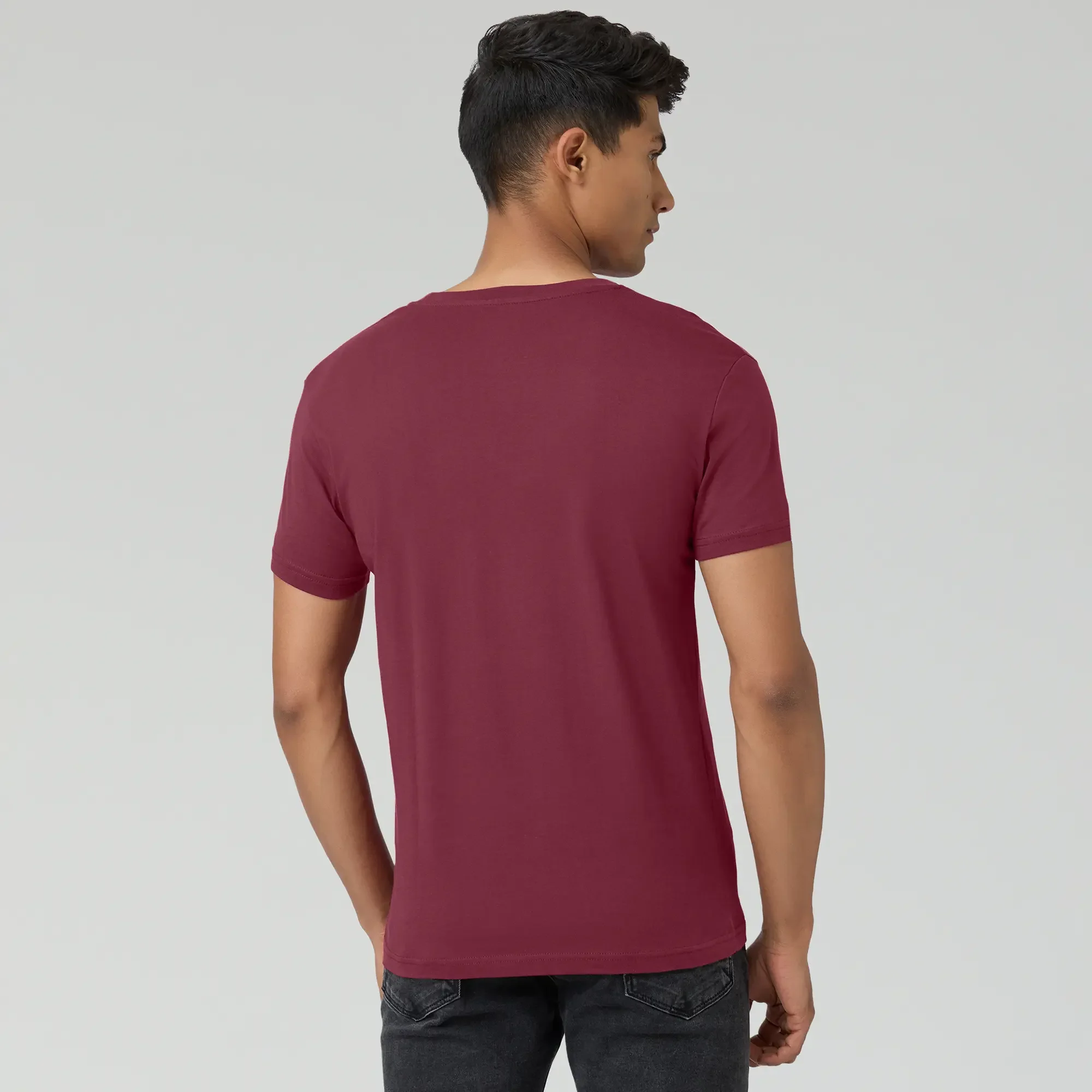 Pace Combed Cotton T-shirts Merlot Maroon - Image 6