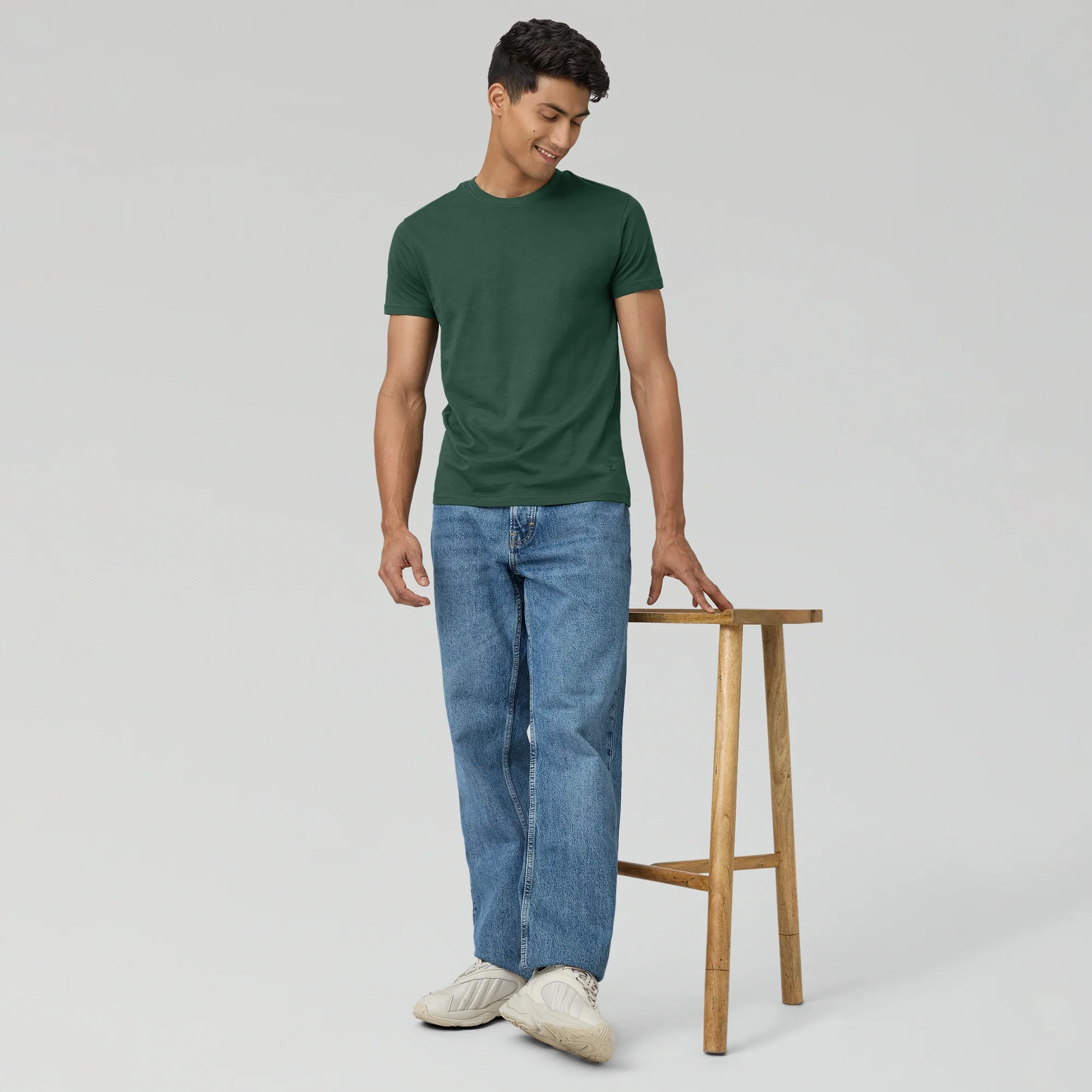 Pace Combed Cotton T-shirts Pine Green - Image 2
