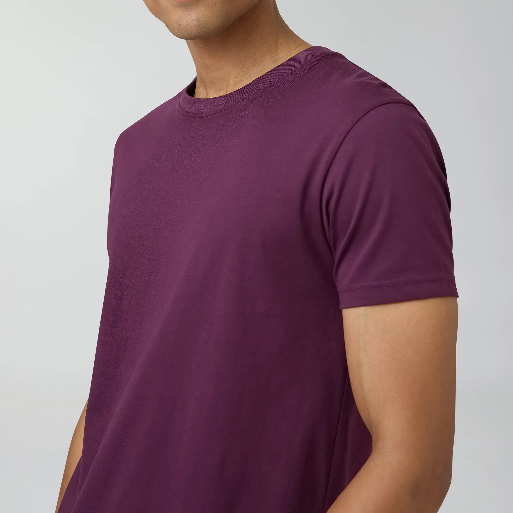 Pace Combed Cotton T-shirts Plum Red - Image 6