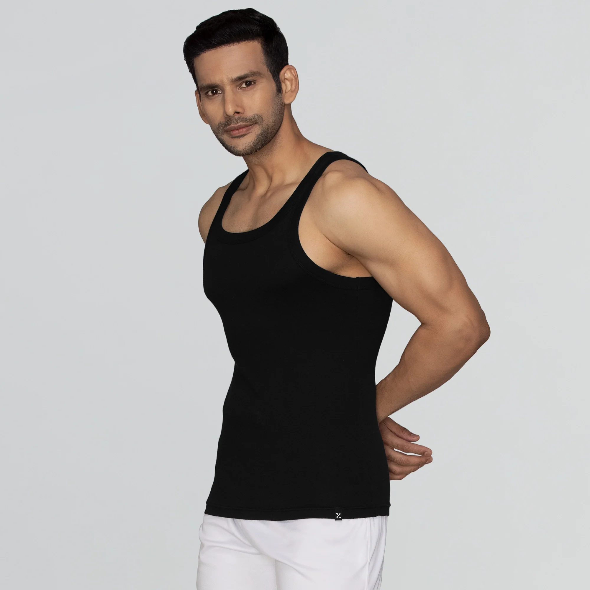 Pace Super Combed Cotton Vest Black Knight - Image 2