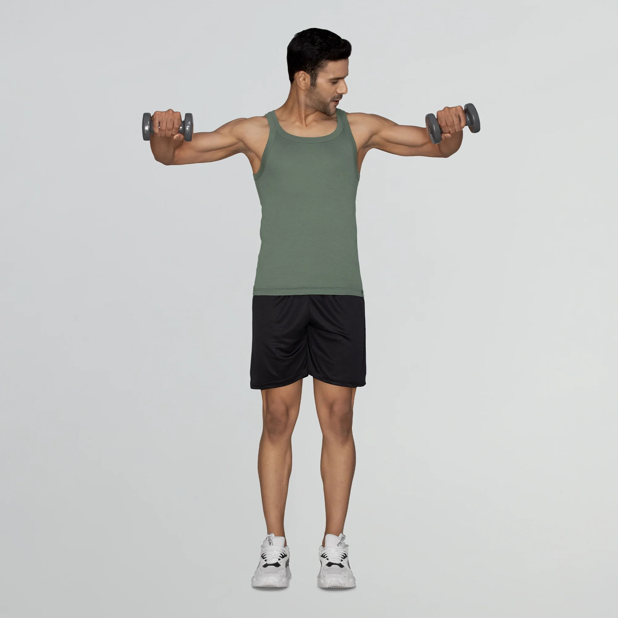 Pace Super Combed Cotton Vest Olive Green - Image 5