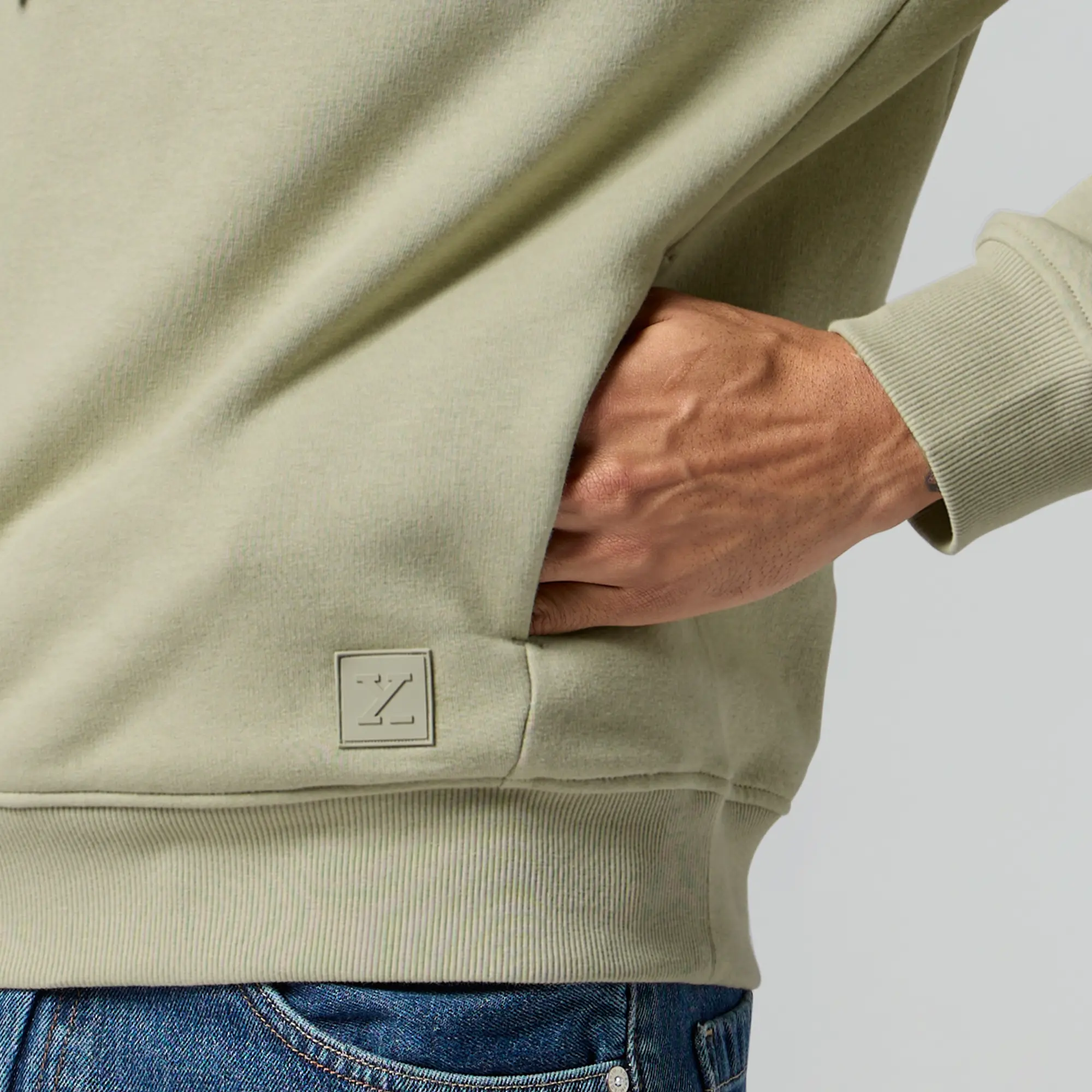 Pulse French Terry Cotton Blend Oversized Hoodies Cascade Grey - Image 6
