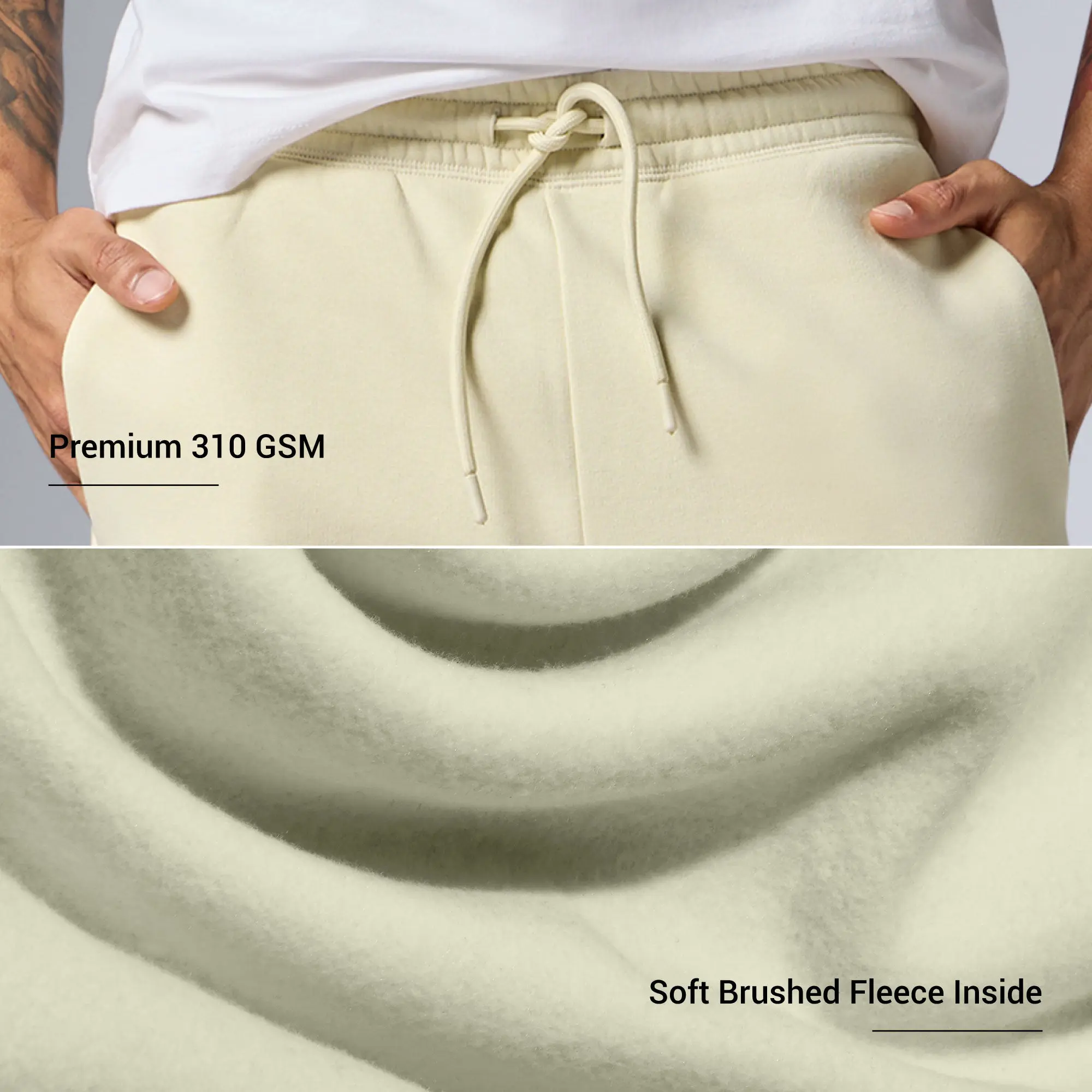 Pulse French Terry Cotton Blend Sweatpants Almond White - Image 2