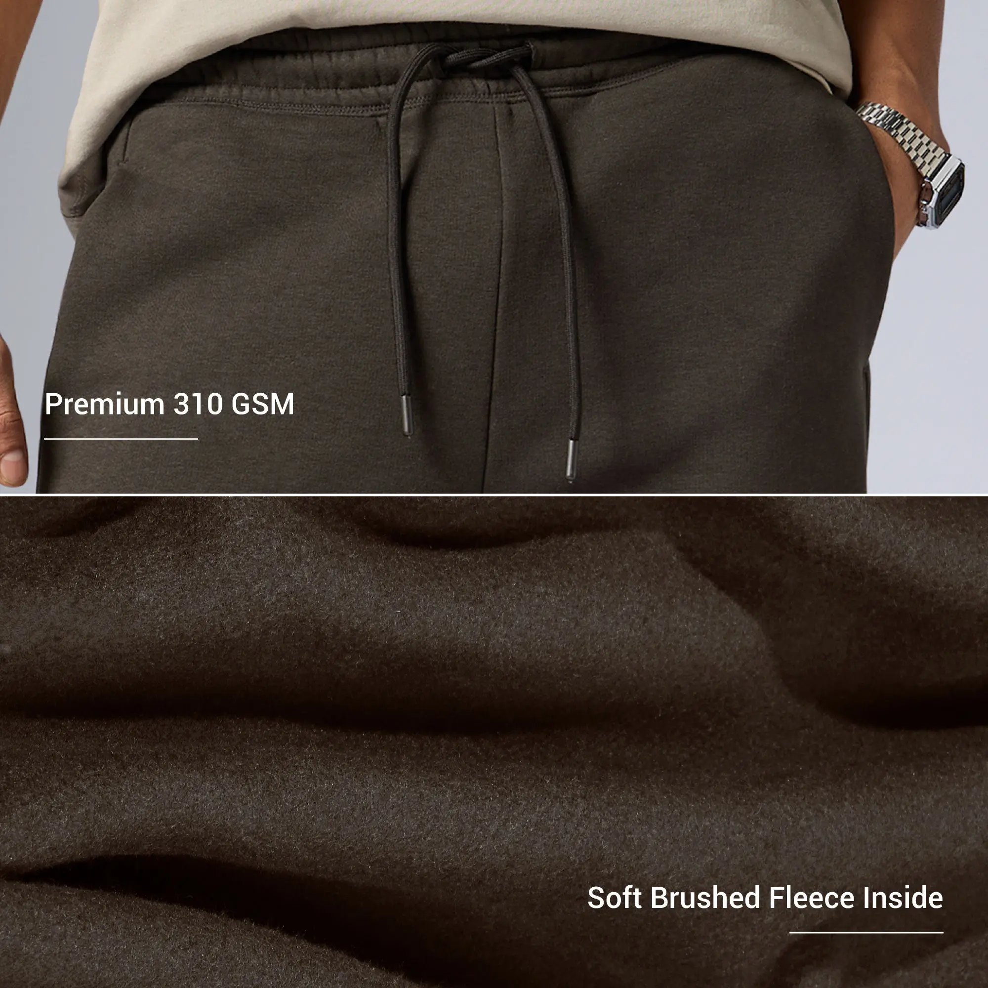 Pulse French Terry Cotton Blend Sweatpants Malt Brown - Image 2