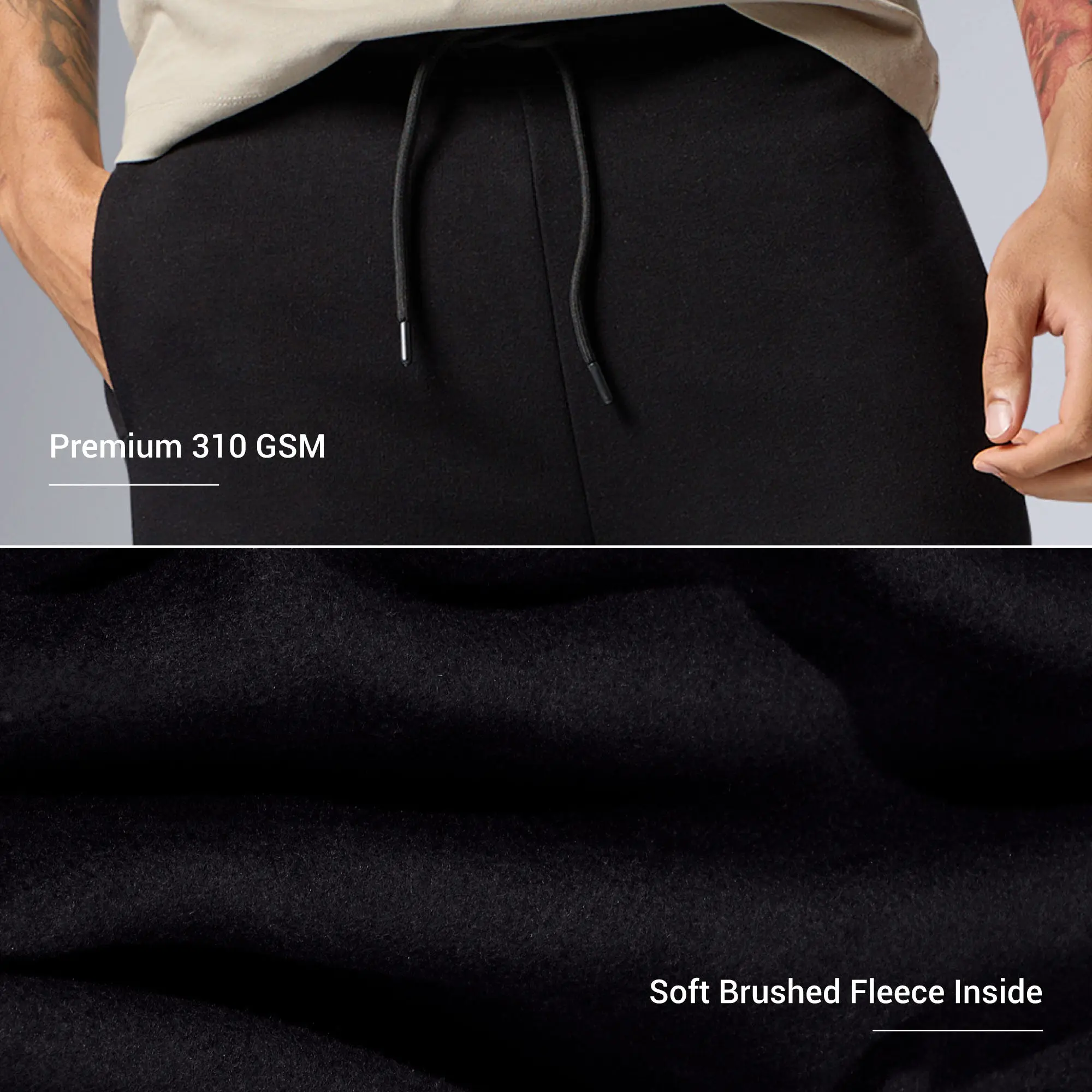 Pulse French Terry Cotton Blend Sweatpants Pitch Black - Image 2