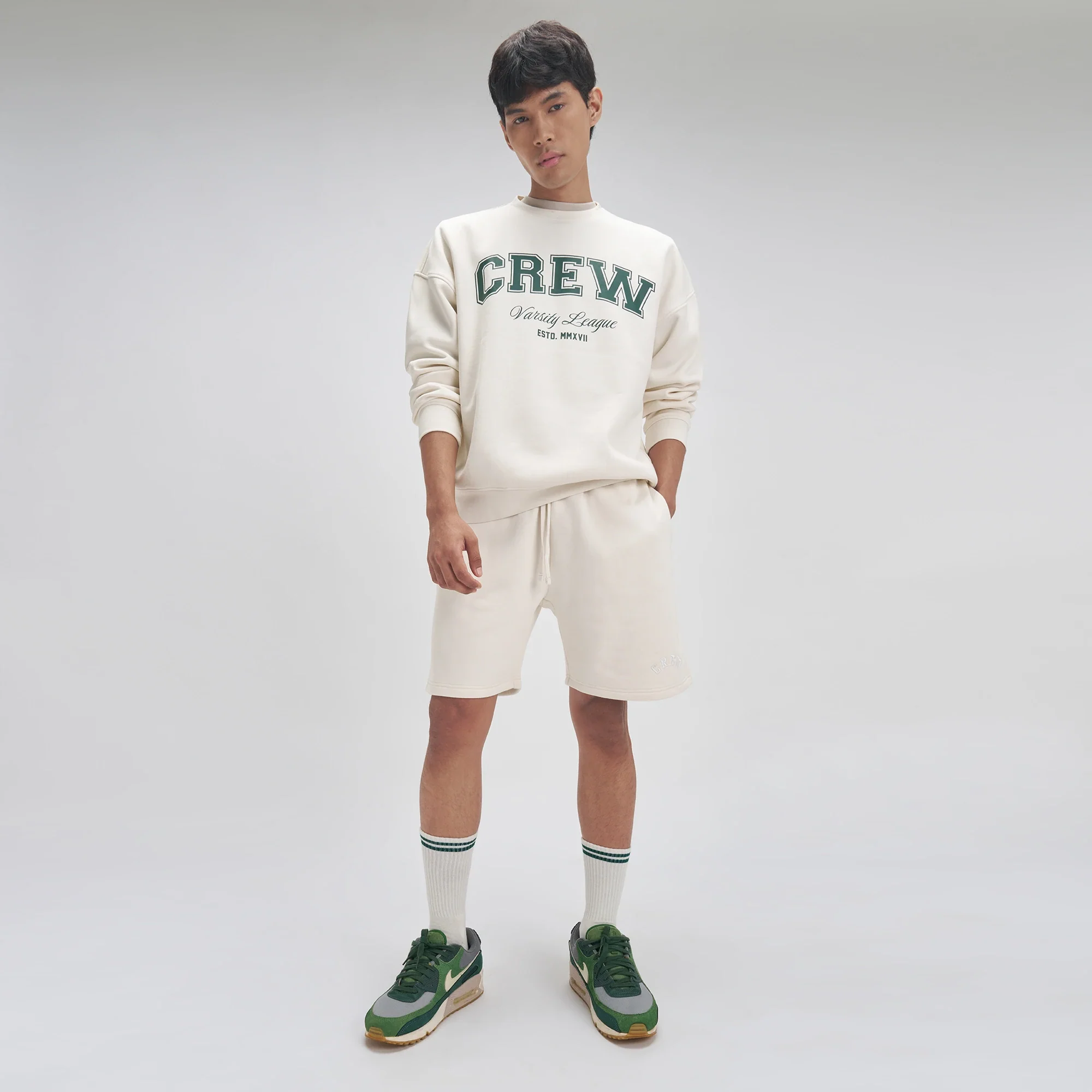 Crew Relaxed Fit Sweatshorts - Frost White - Image 3