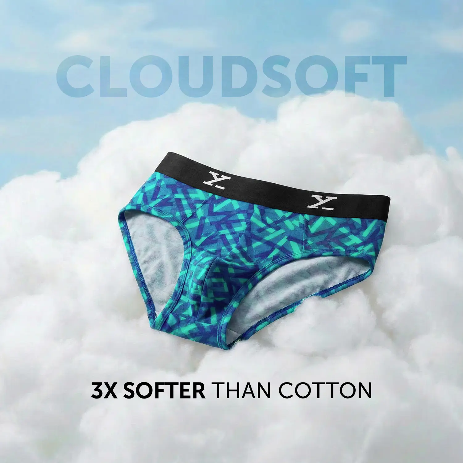 Shuffle Modal Briefs Aqua Strokes - Image 2