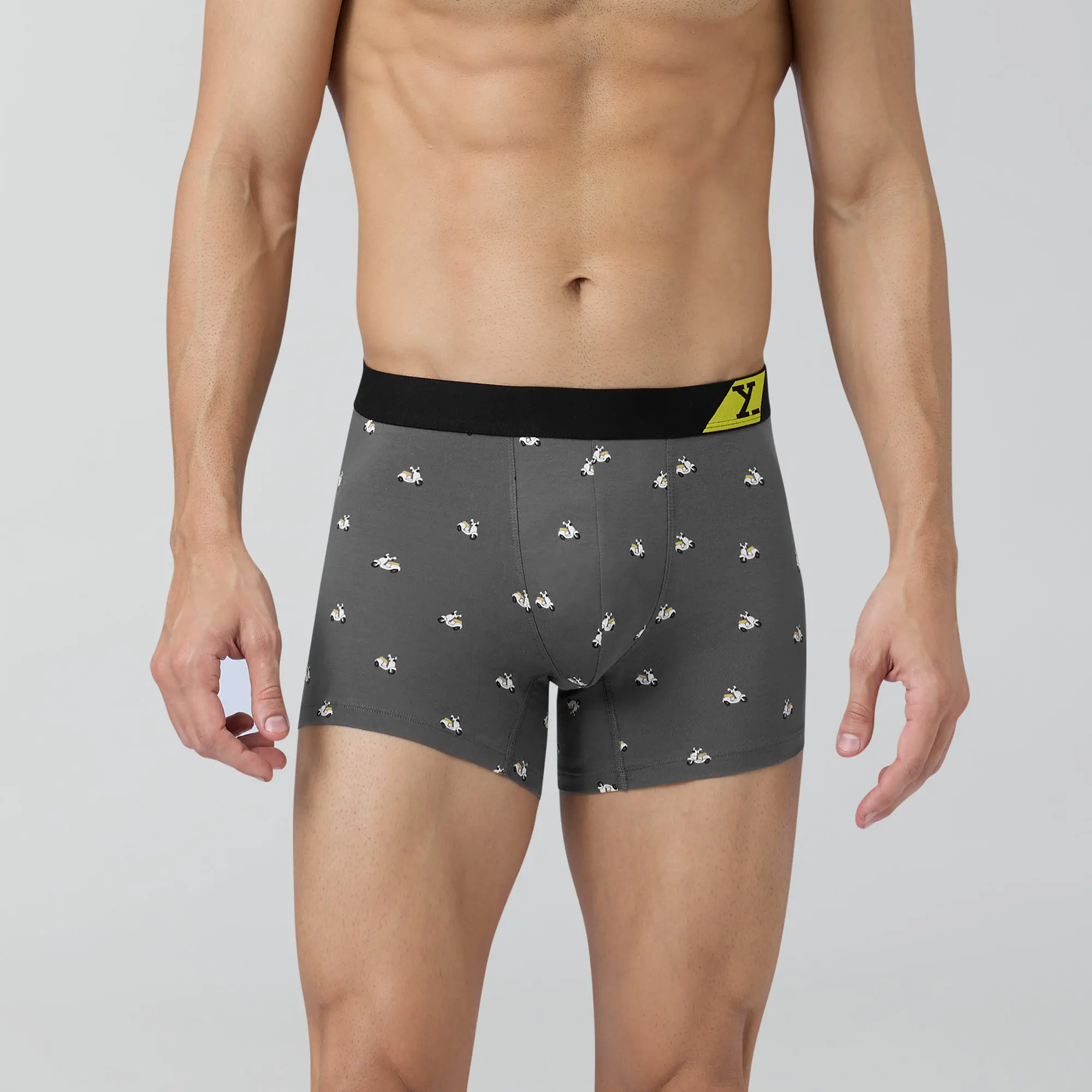 Splash Cotton Stretch Trunks Vespa Grey - Image 2