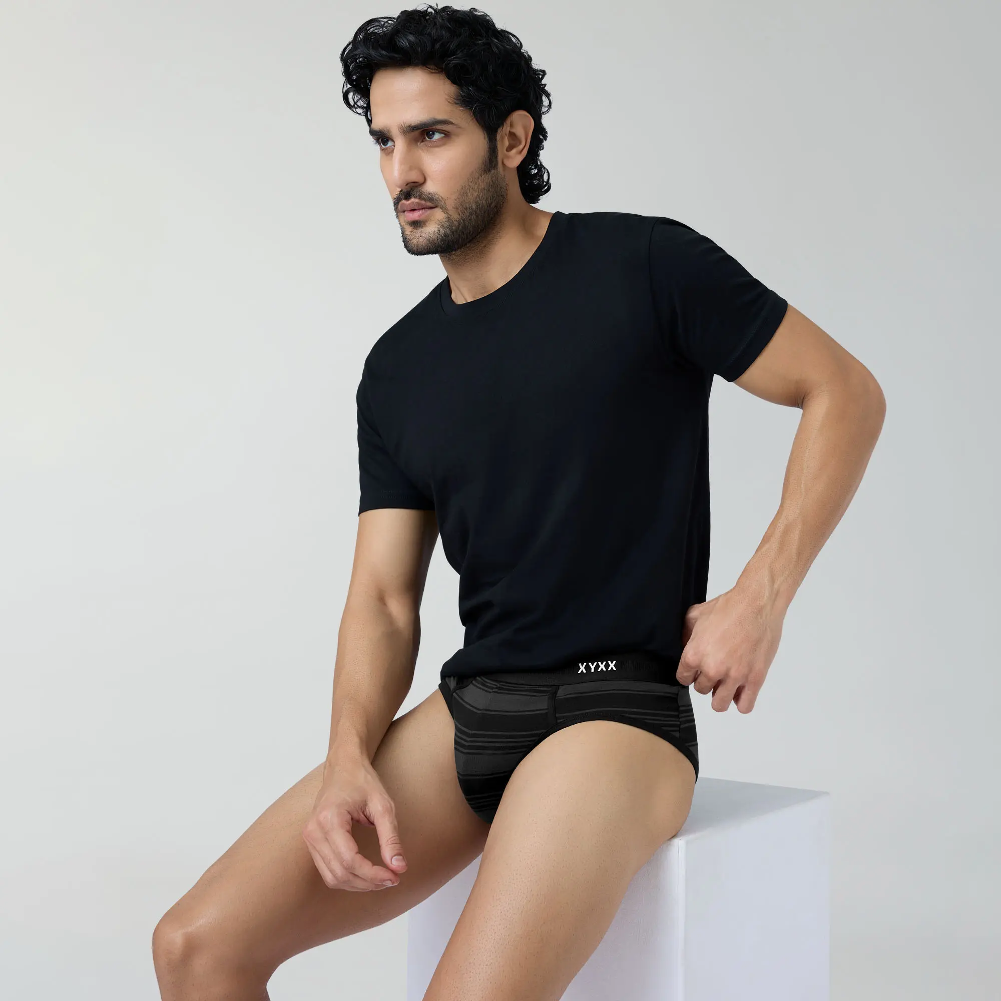 Streax Cotton Stretch Briefs Smoke Black - Image 4
