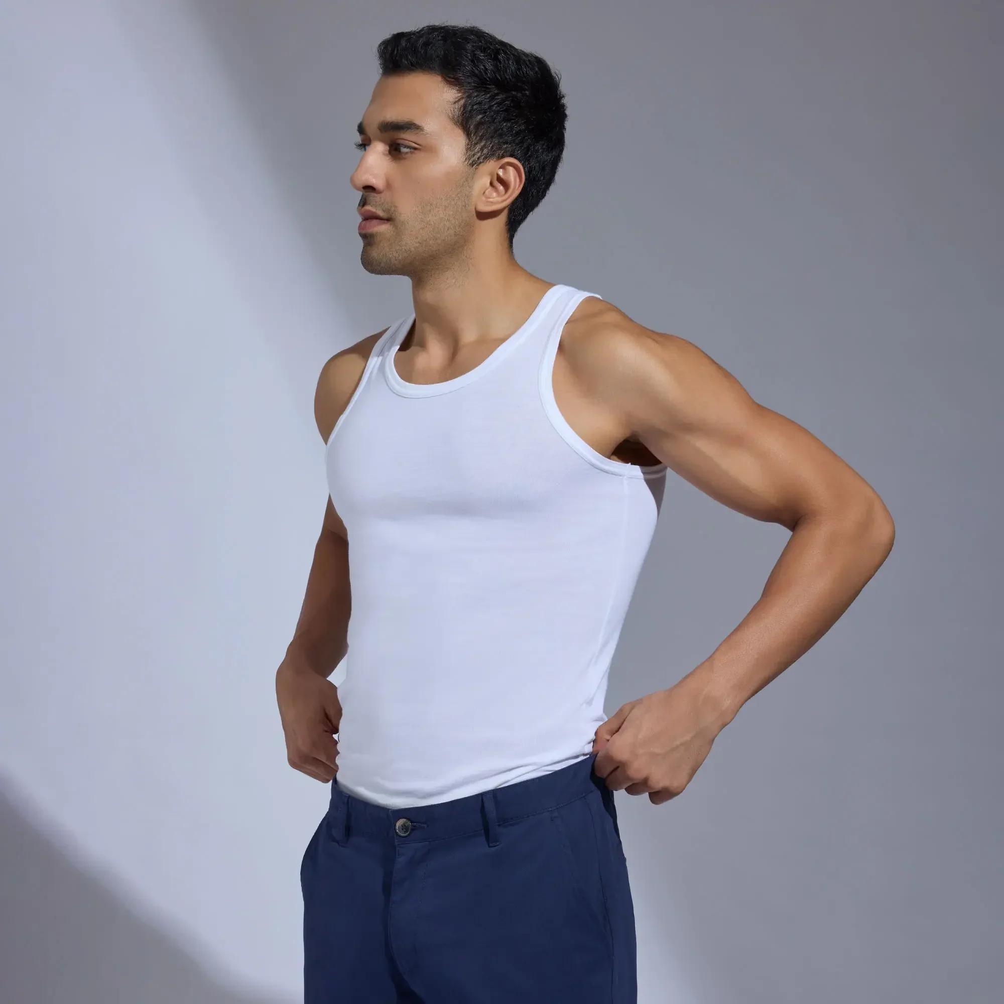 Aero Super-Soft Combed Cotton Vest Pack of 2 - Image 2