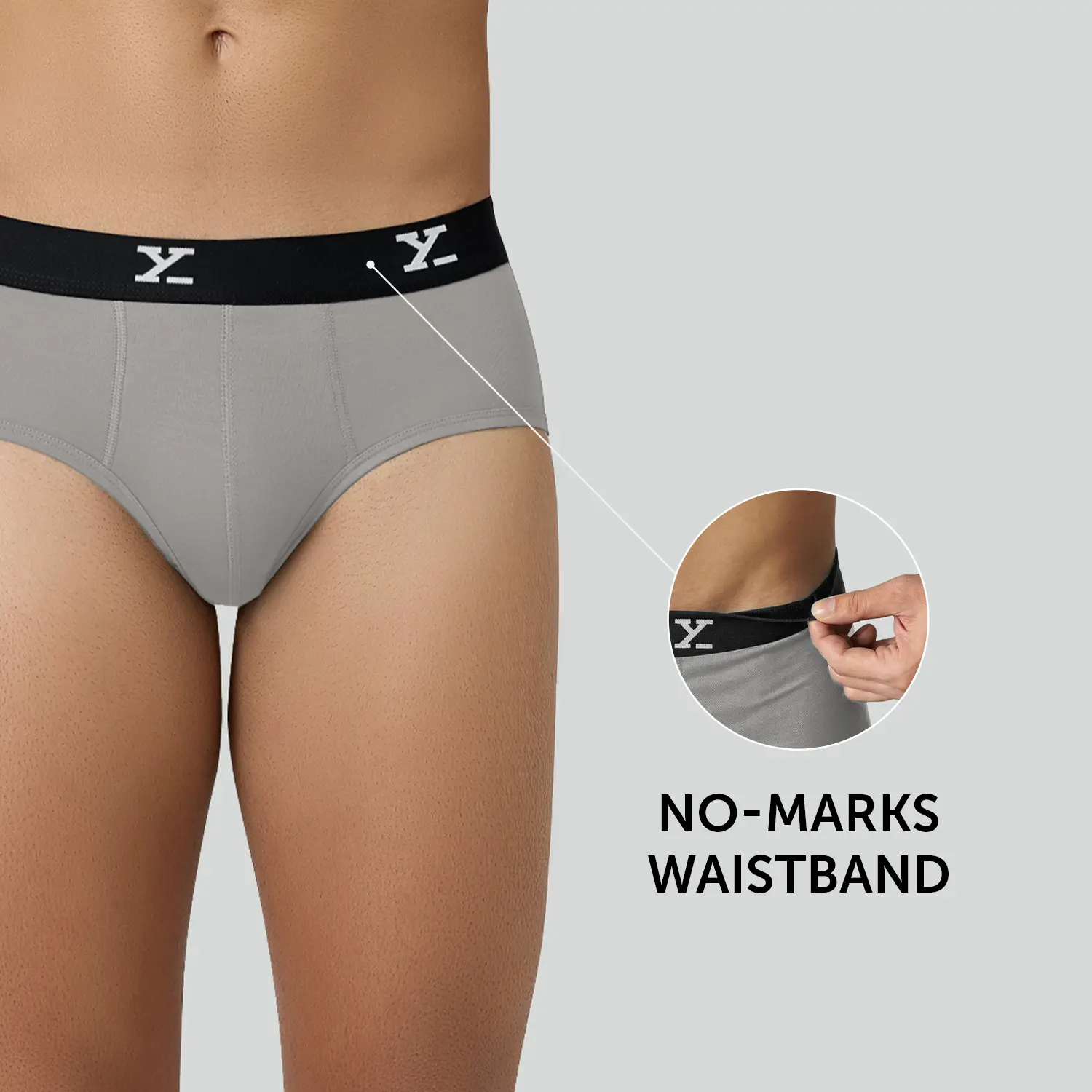 Ace Modal Briefs Heather Grey - Image 4