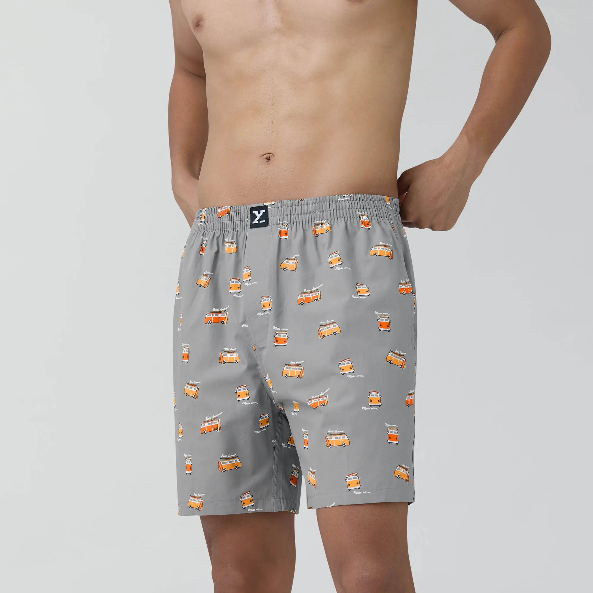 Surf Super Combed Cotton Boxer Shorts Bus Grey - Image 3