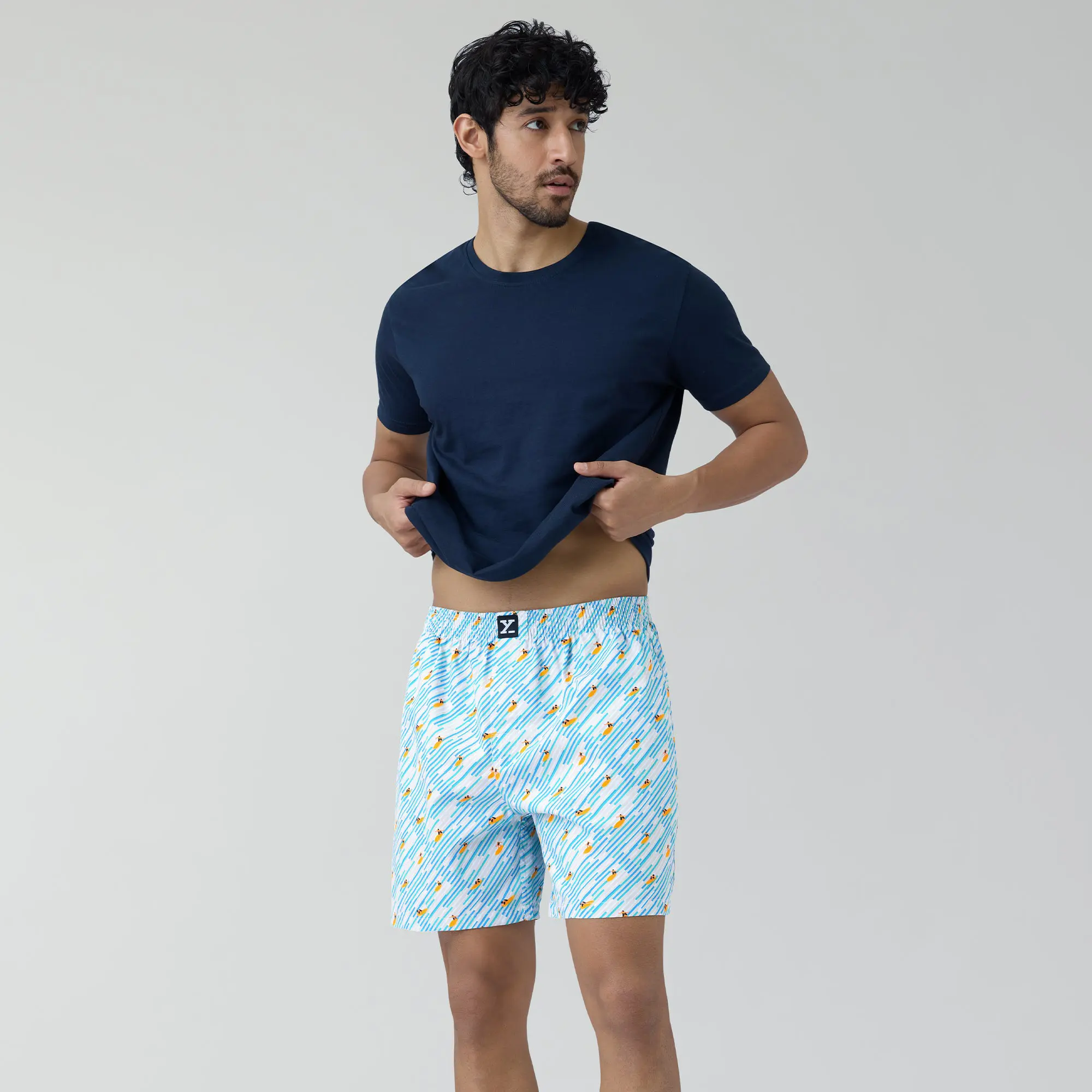 Surf Super Combed Cotton Boxer Shorts Surfing Blue - Image 6