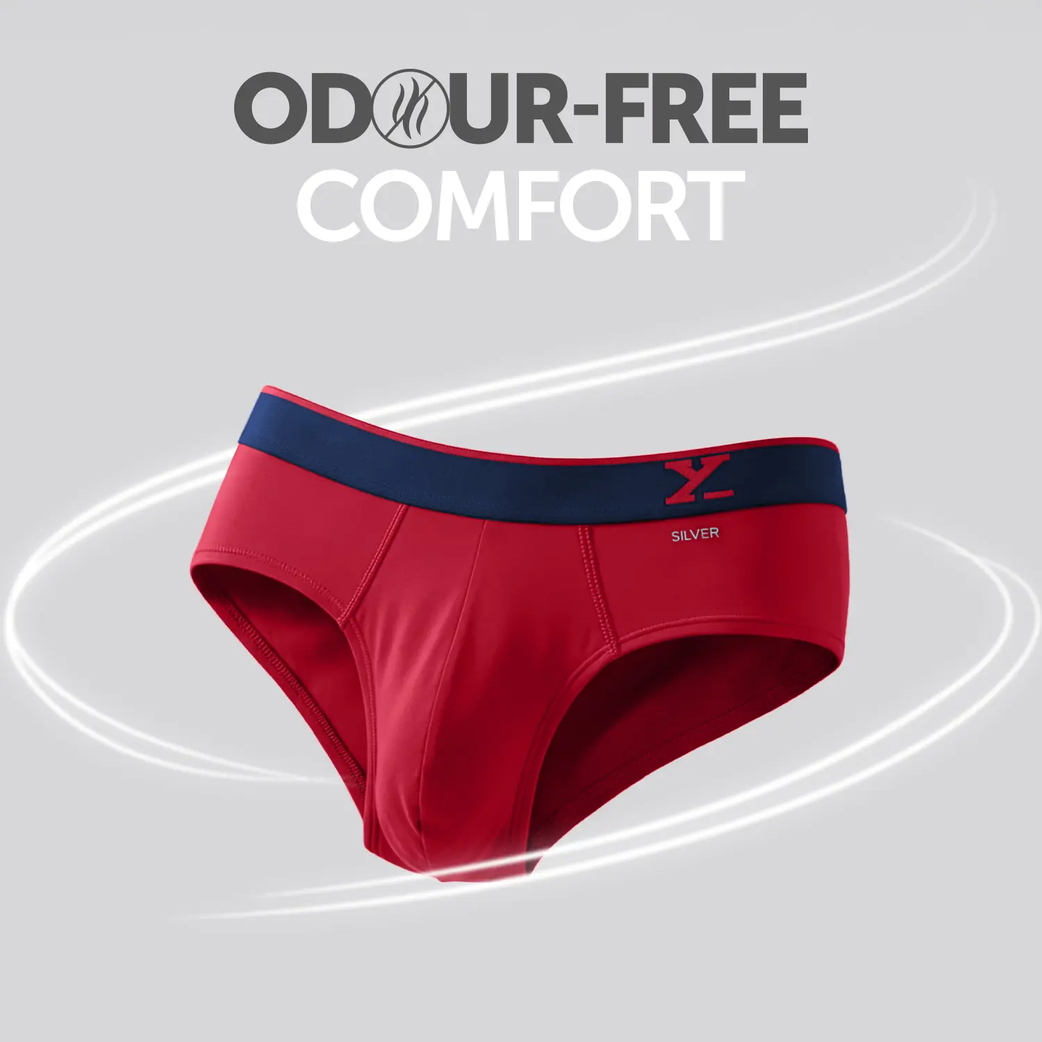 Traq Silver Cotton Briefs Rio Red - Image 2