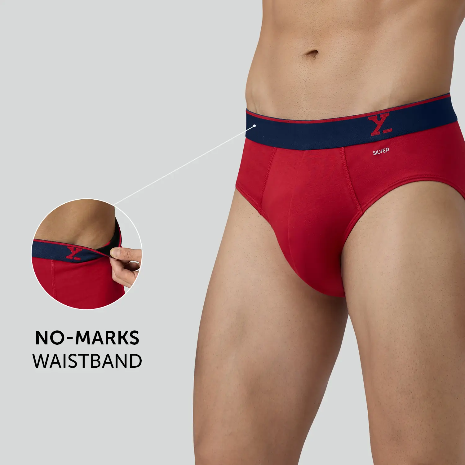 Traq Silver Cotton Briefs Rio Red - Image 4