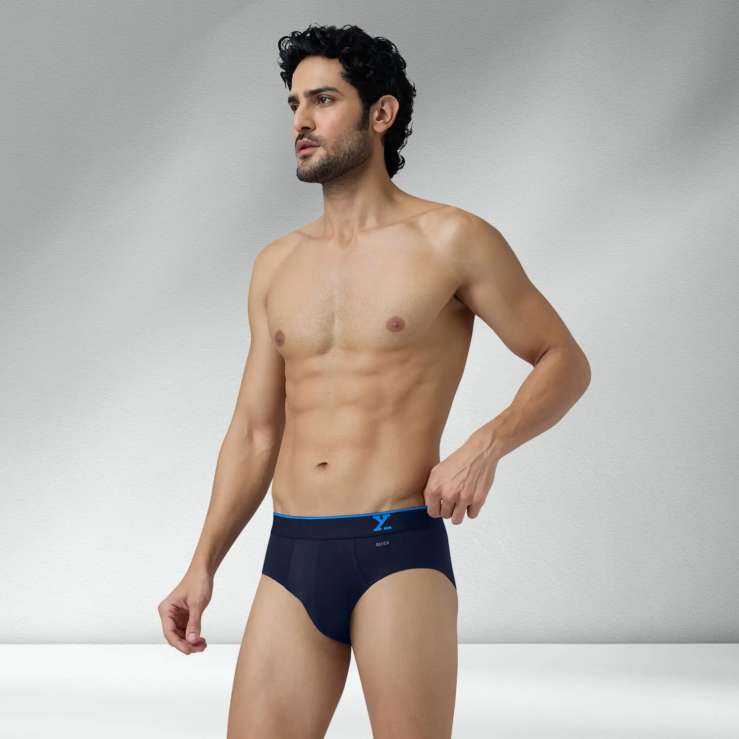 Traq Silver Cotton Briefs Midnight Blue - Image 5