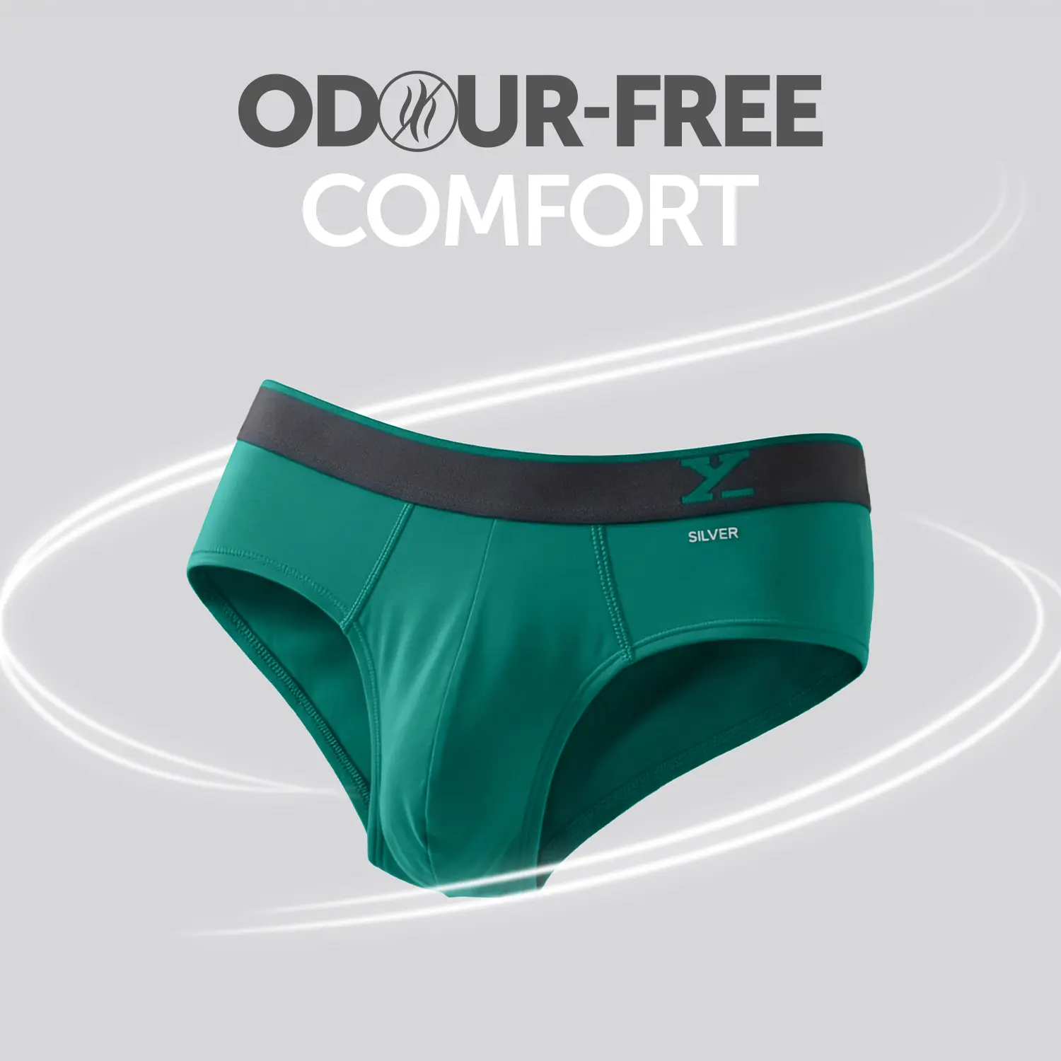 Traq Silver Cotton Briefs Aqua Green - Image 2