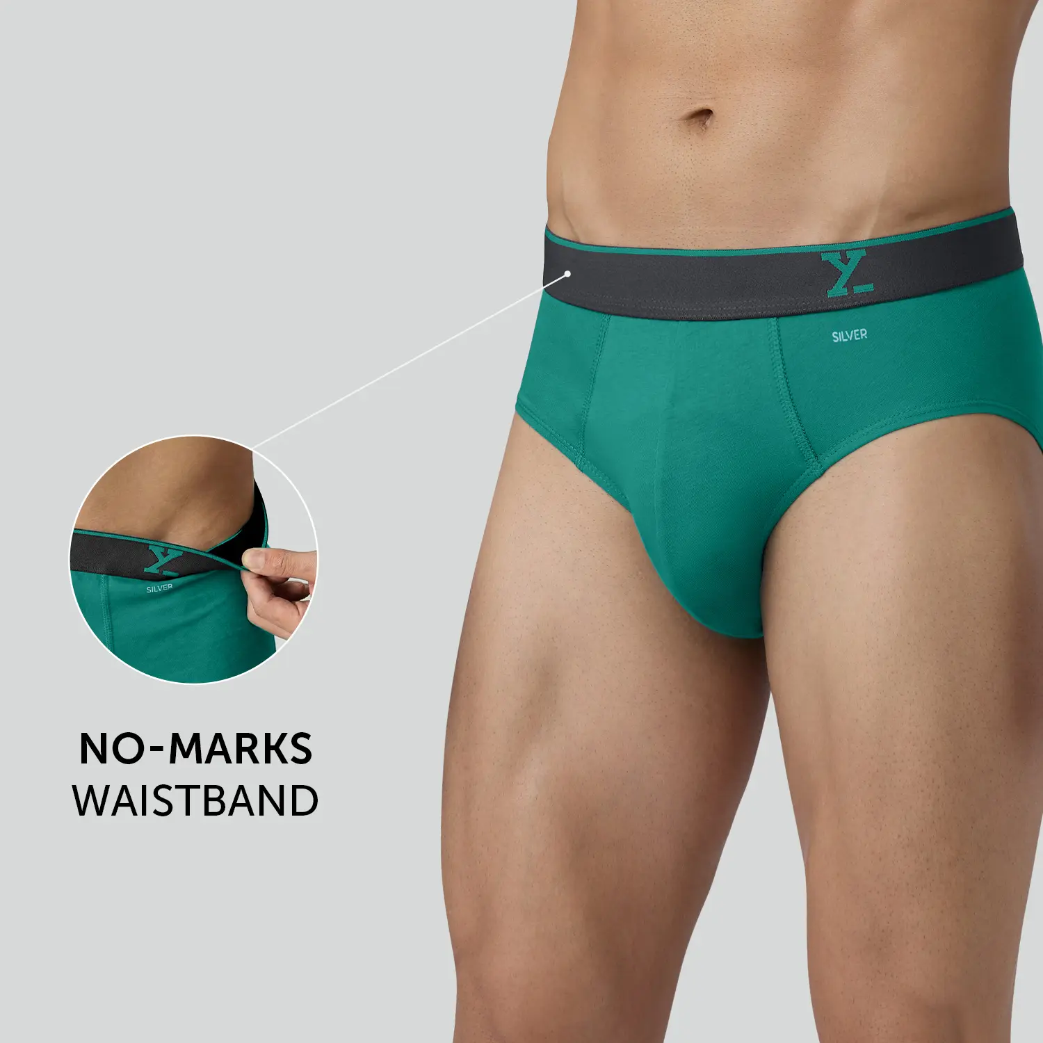 Traq Silver Cotton Briefs Aqua Green - Image 4