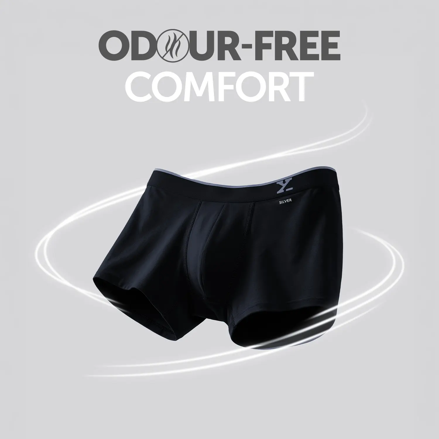 Traq Silver Cotton Trunks Black Knight - Image 2