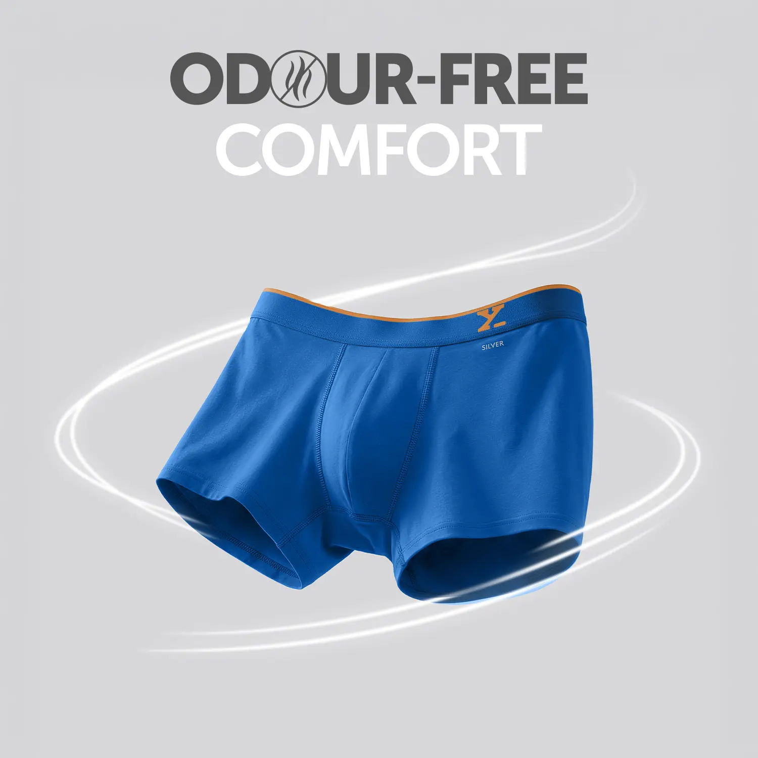 Traq Silver Cotton Trunks Horizon Blue - Image 2
