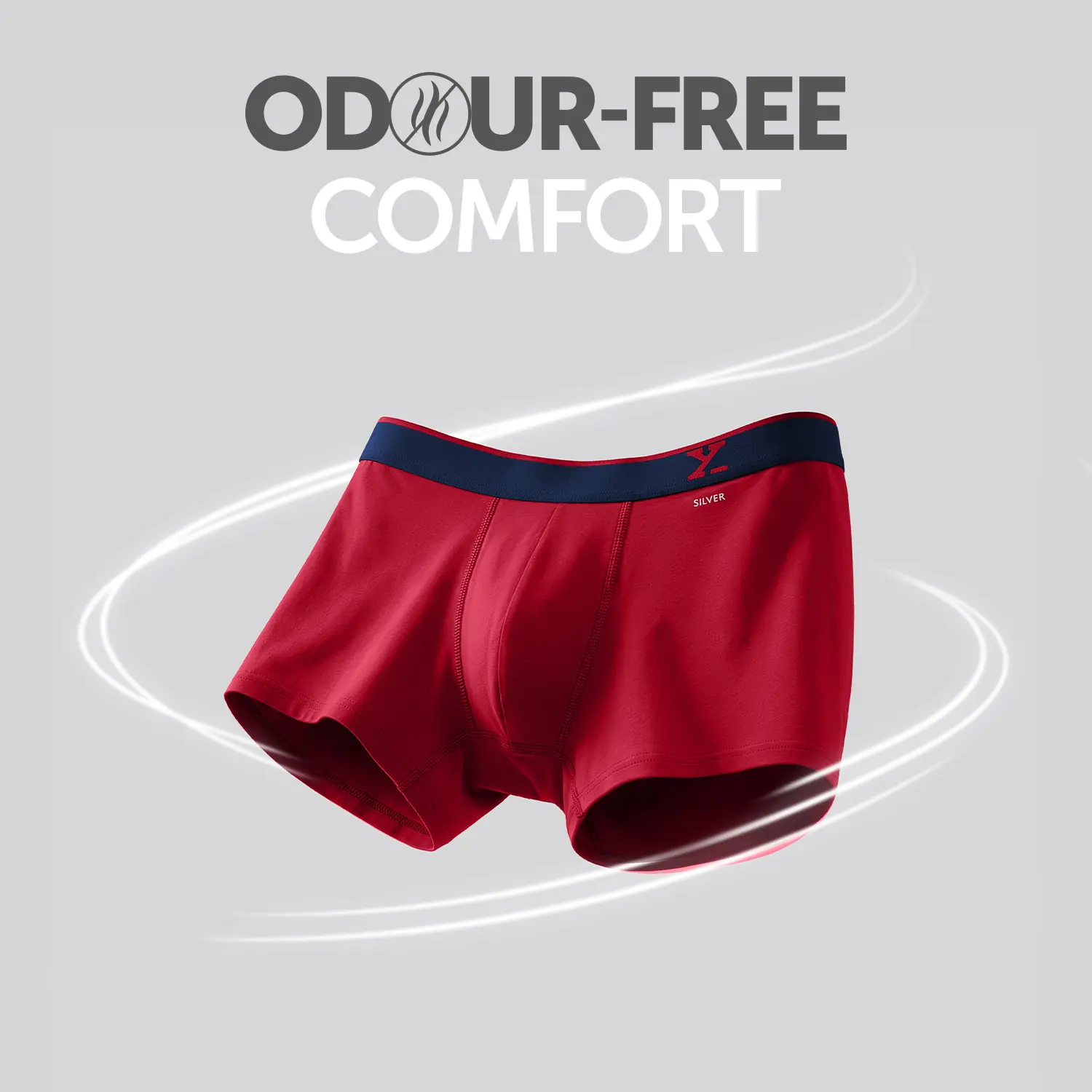 Traq Silver Cotton Trunks Rio Red - Image 2