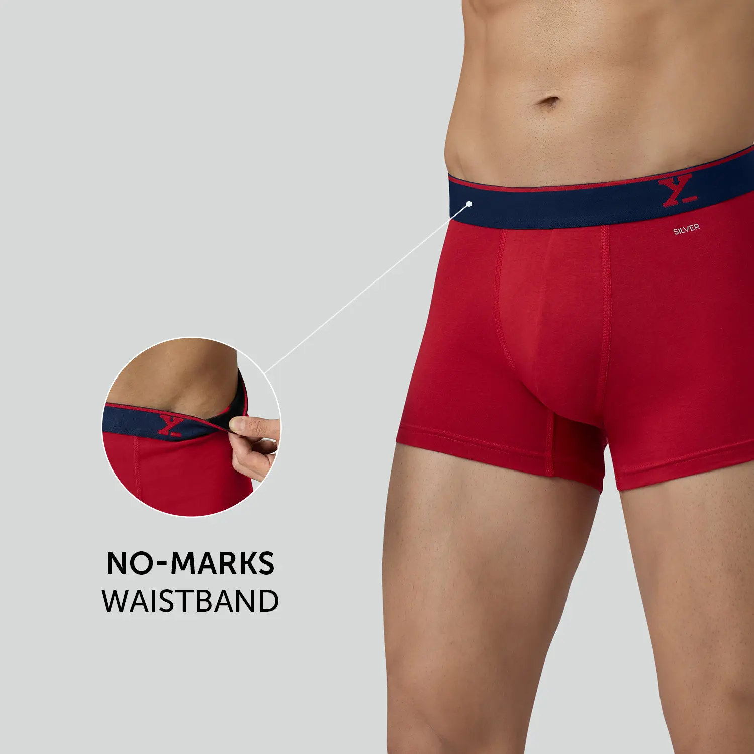 Traq Silver Cotton Trunks Rio Red - Image 4