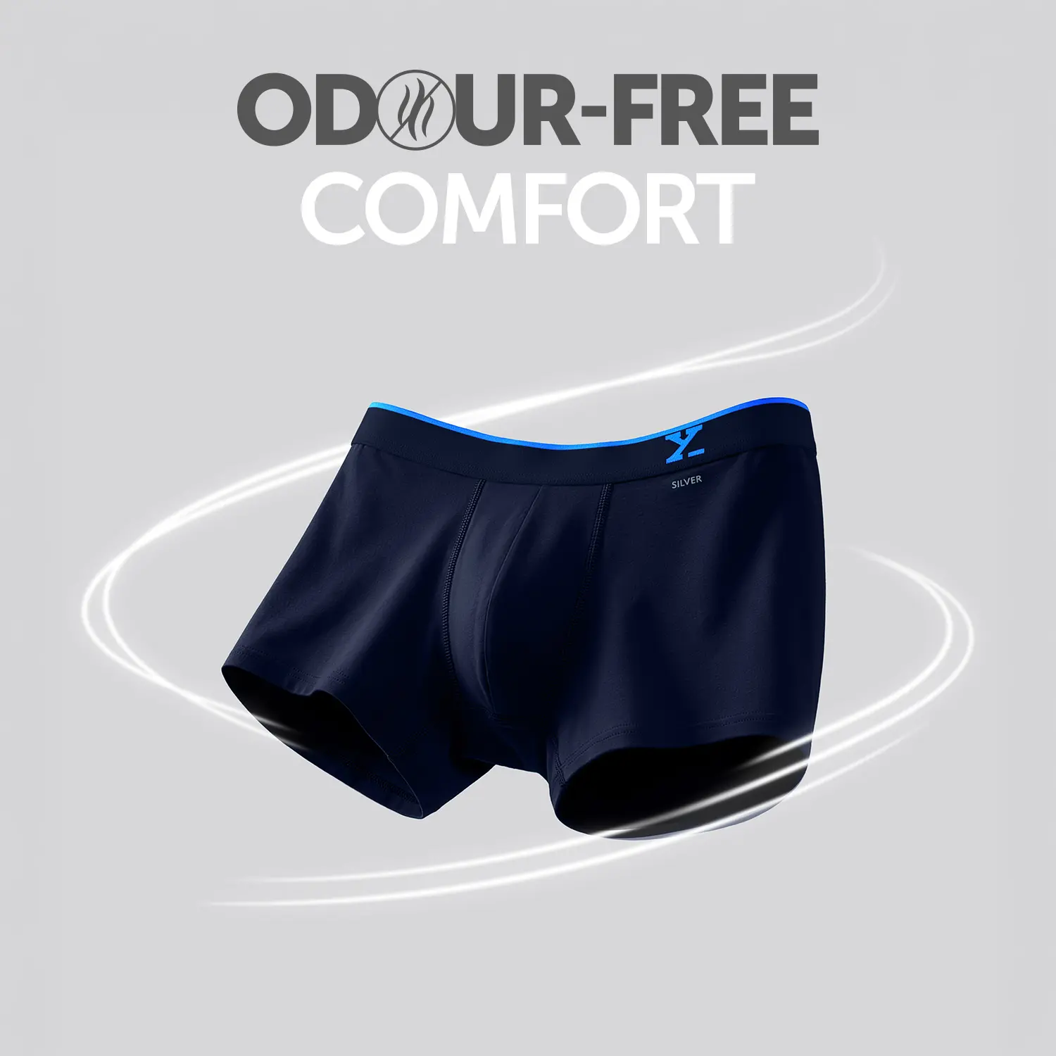Traq Silver Cotton Trunks Midnight Blue - Image 2