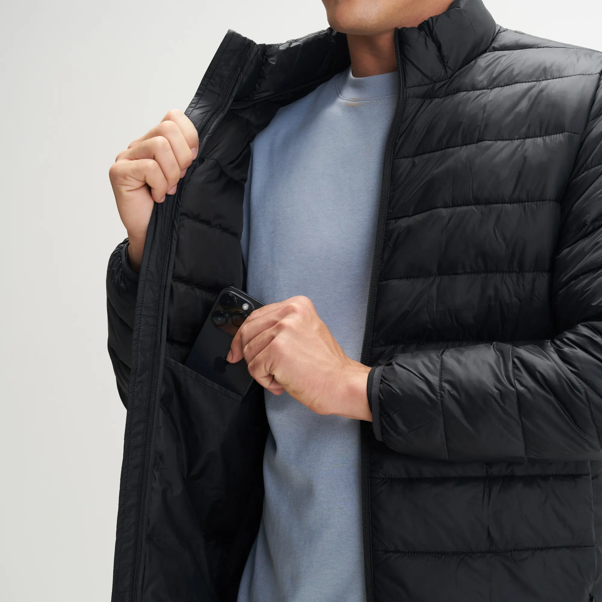Ultra-Light Puffer Jacket - Charcoal Black - Image 5