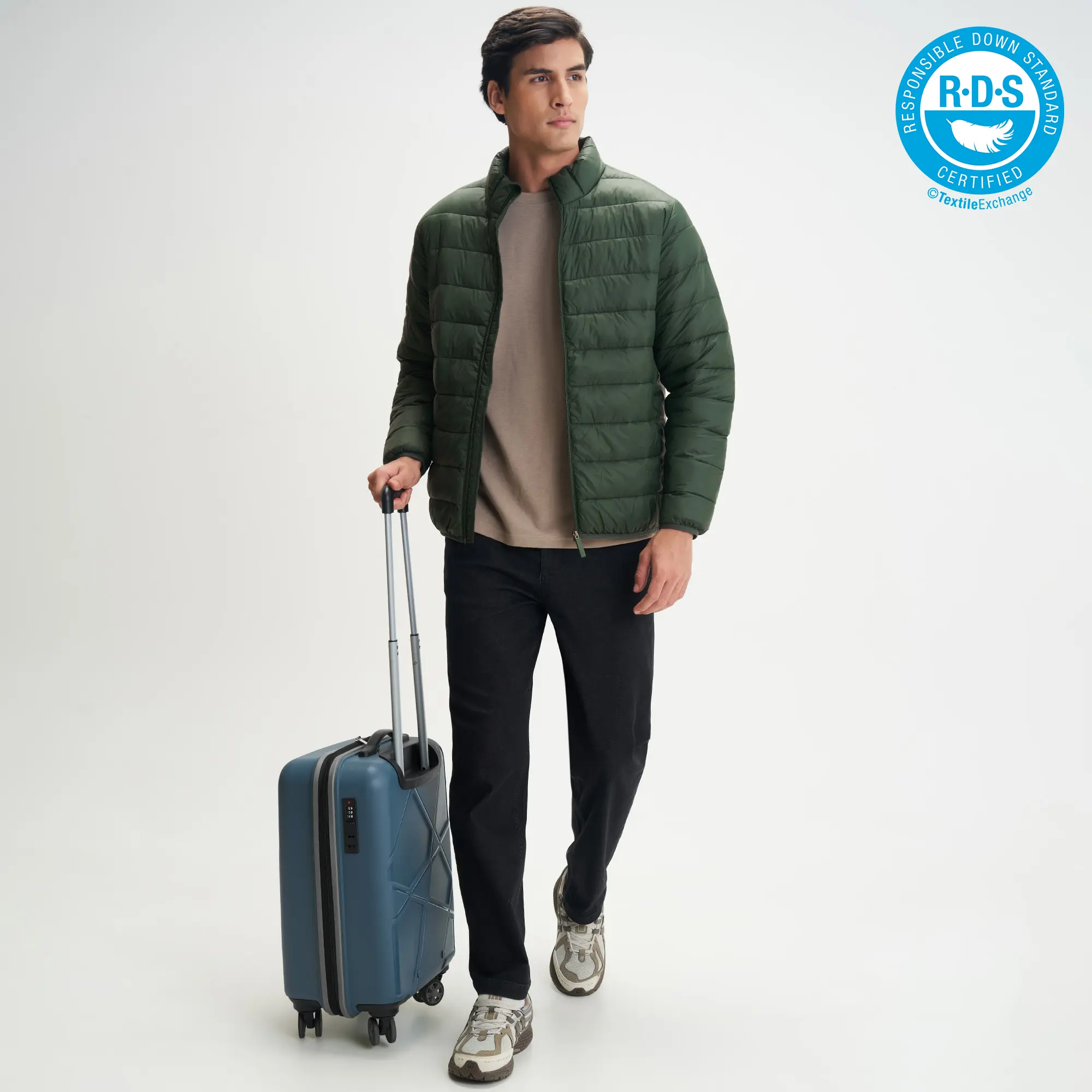 Ultra-Light Puffer Jacket - Olive Green - Image 3