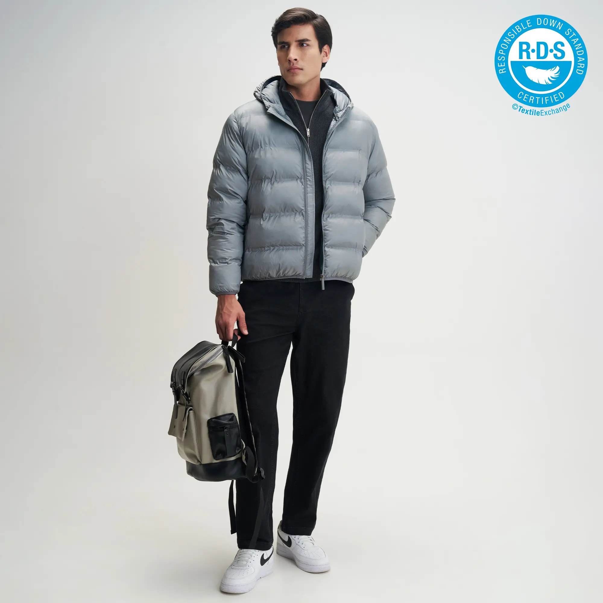 Ultra-Warm Puffer Jacket - Ash Grey - Image 3