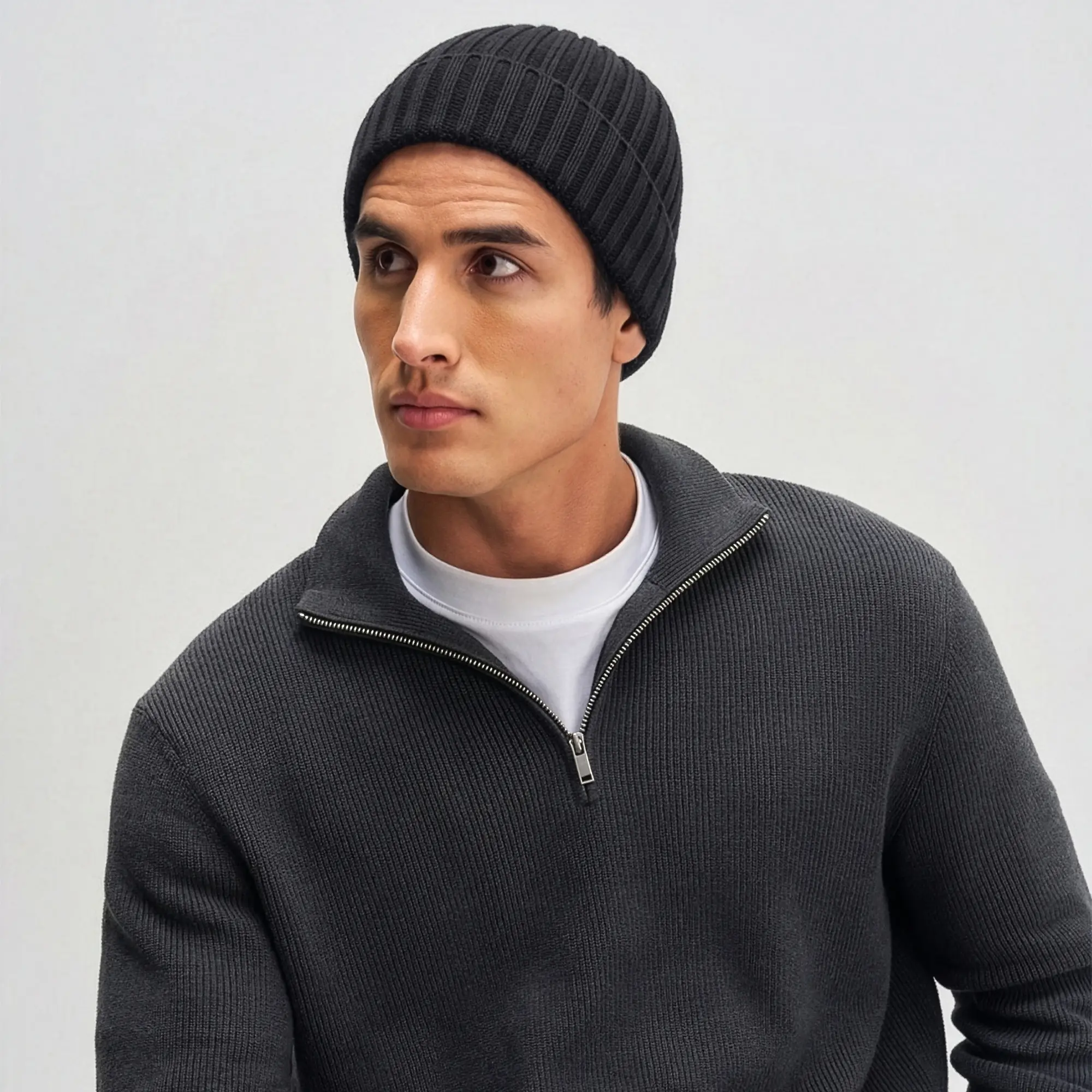 Winter Beanie - Pitch Black - Image 5