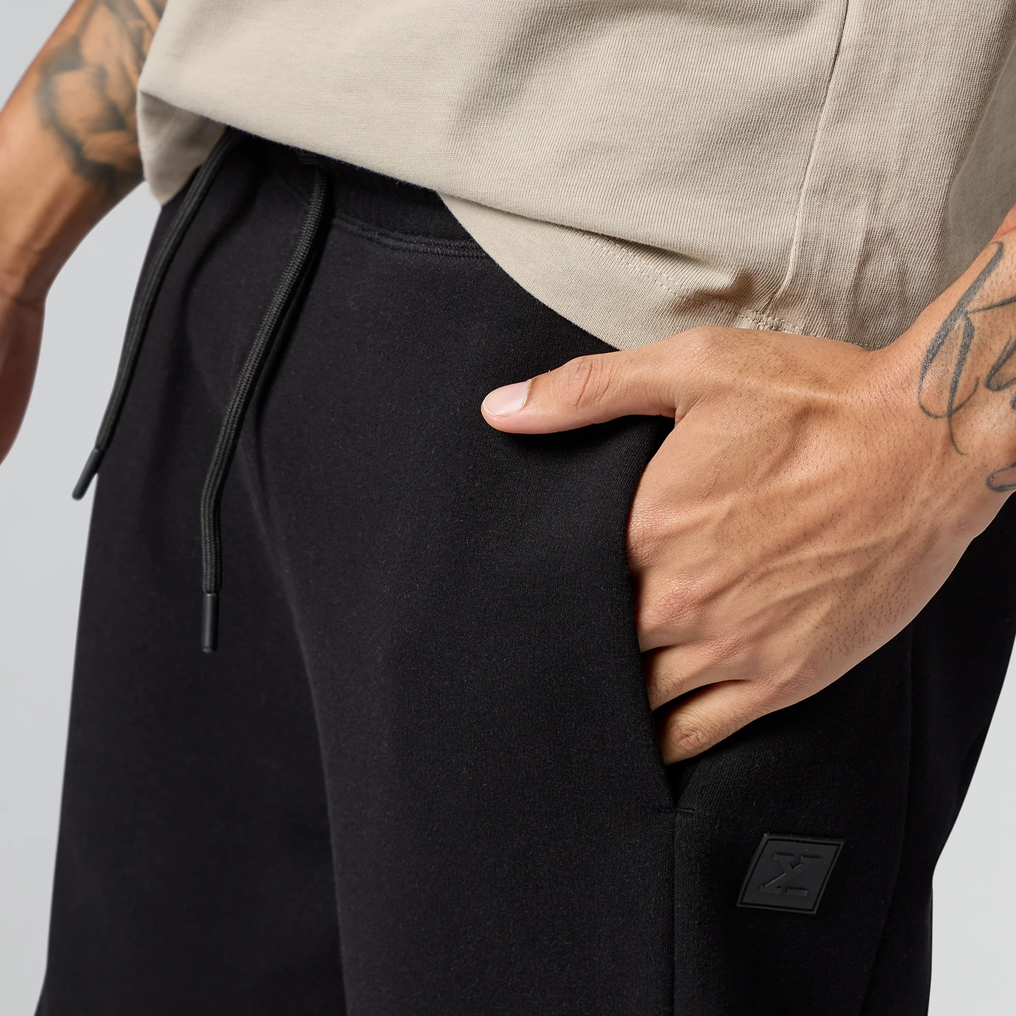 Pulse French Terry Cotton Blend Oversized Hoodie and Sweatpants Co Ord Set Opal Grey And Pitch Black - Image 5