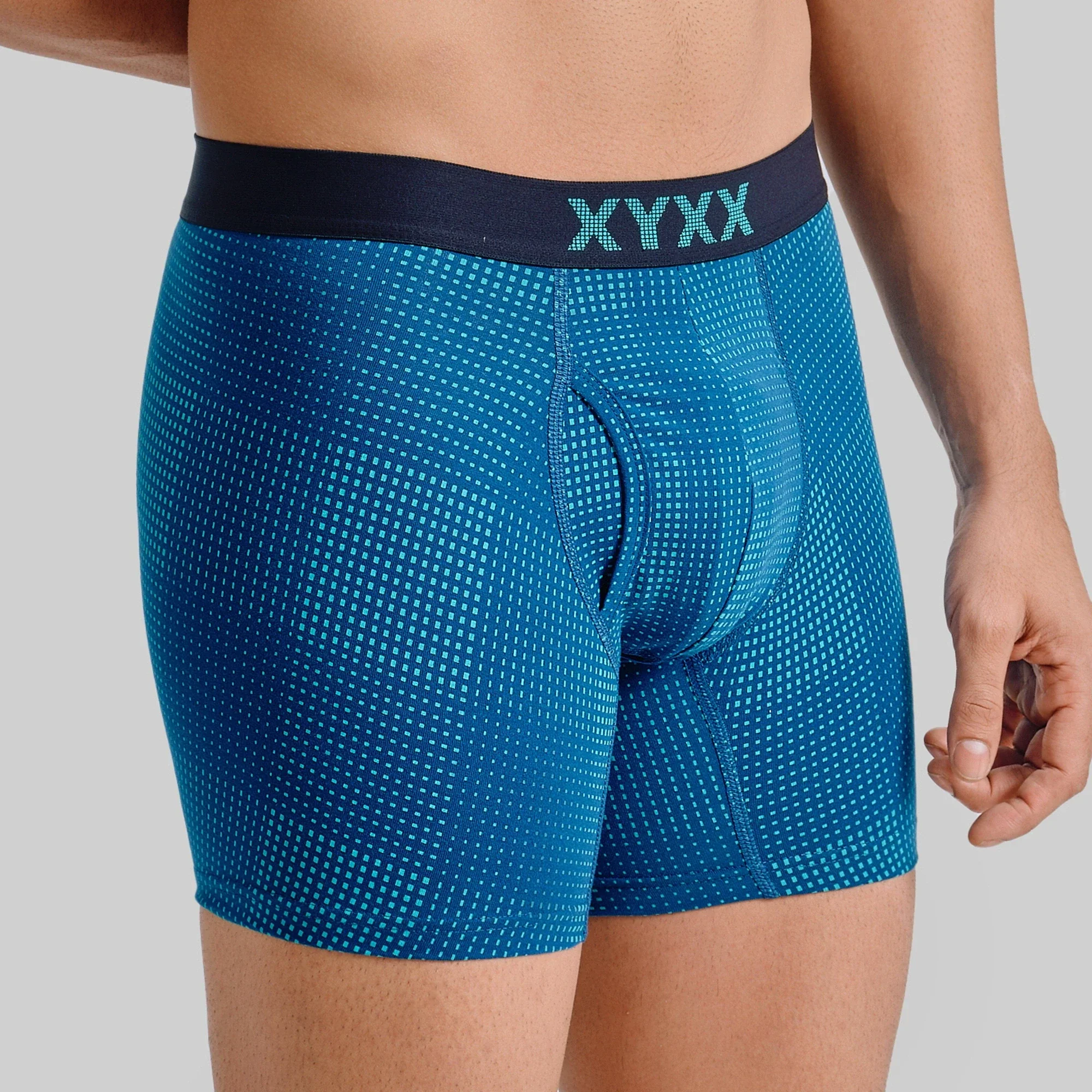 Quad Cotton Boxer Briefs - Aqua Green - Image 4