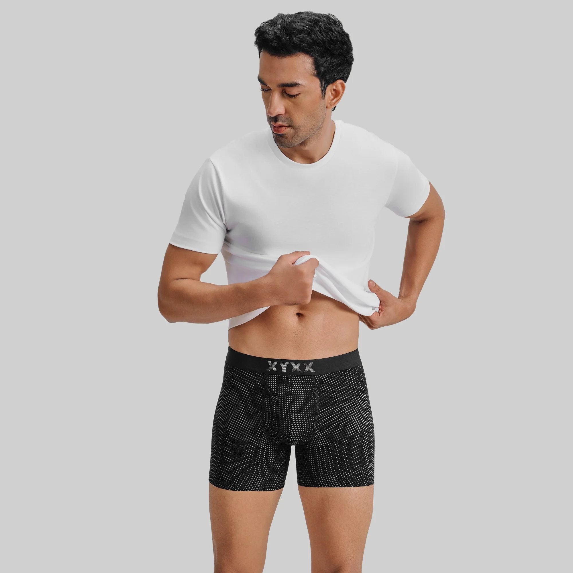 Quad Cotton Boxer Briefs - Smoke Black - Image 2
