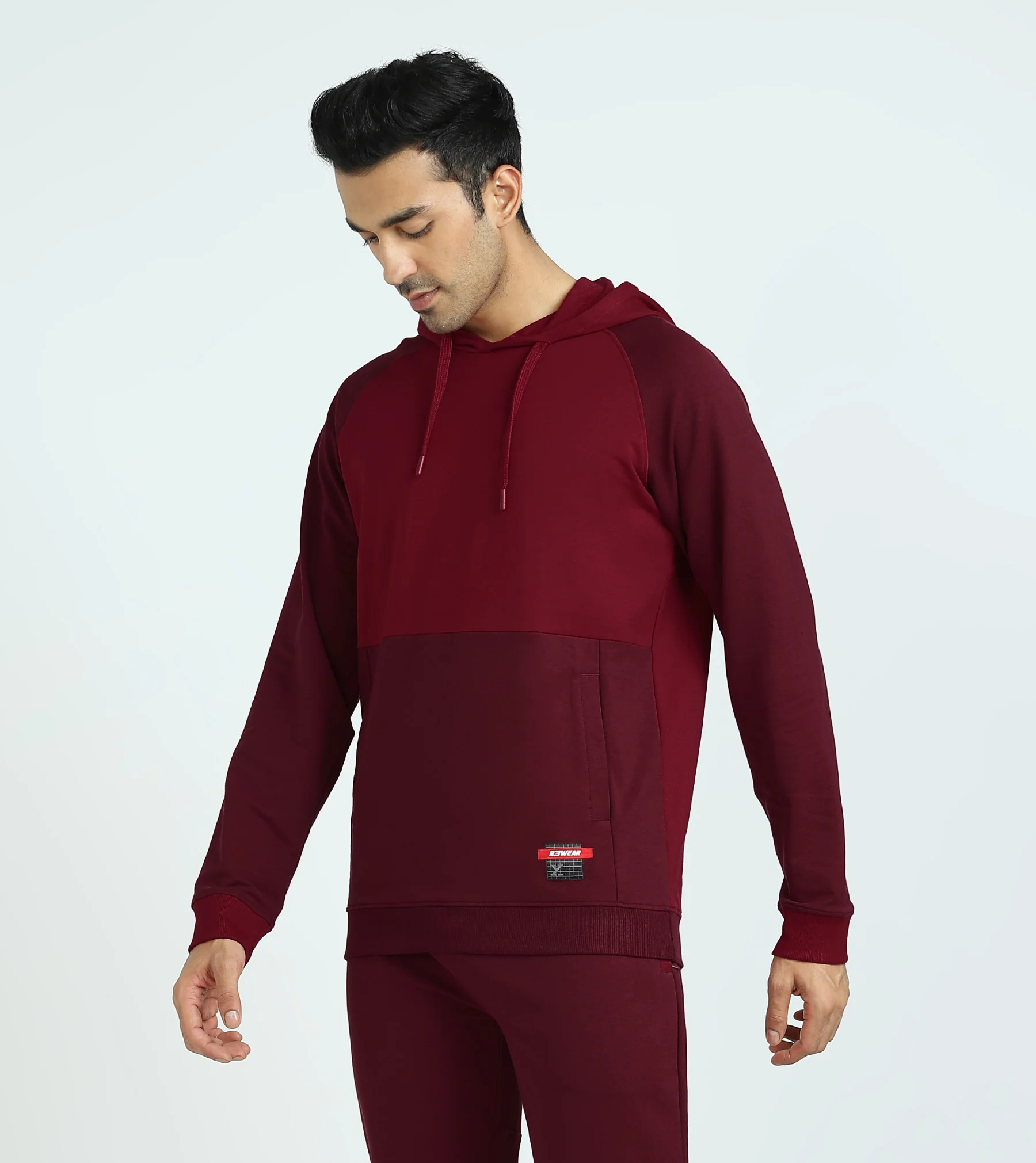 Quest French Terry Cotton Hoodie And Joggers Co-ord Set Scarlet Red - Image 3
