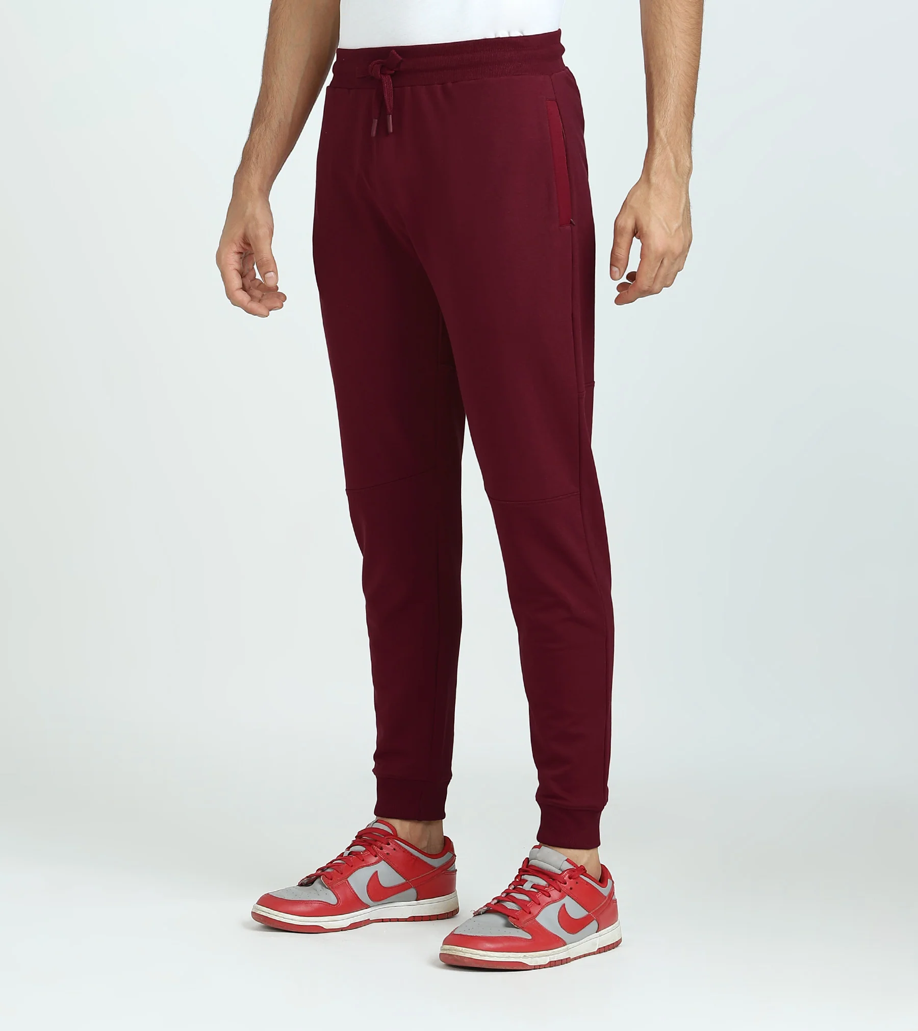 Quest French Terry Cotton Hoodie And Joggers Co-ord Set Scarlet Red - Image 4