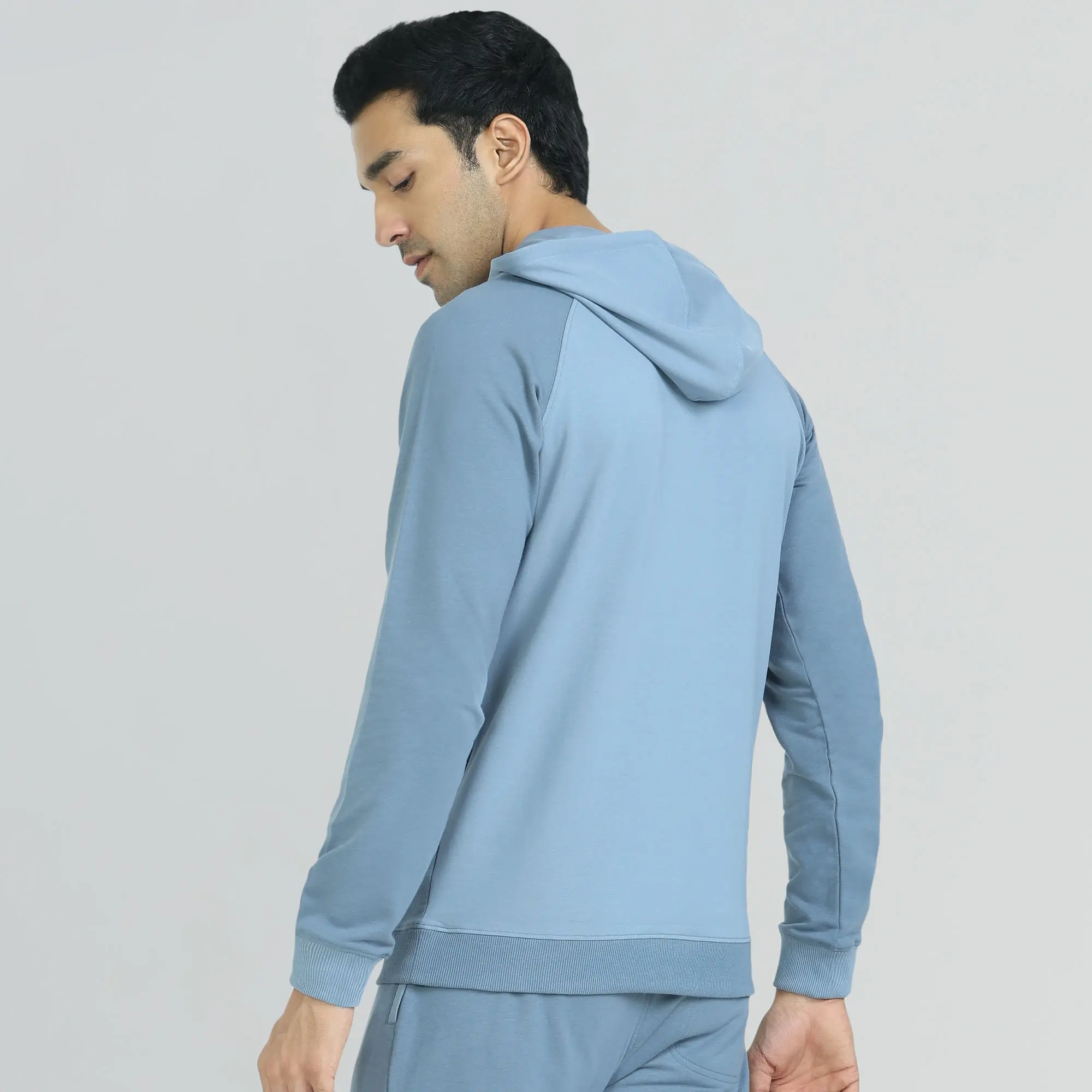 Quest French Terry Cotton Hoodies Ice Blue - Image 4