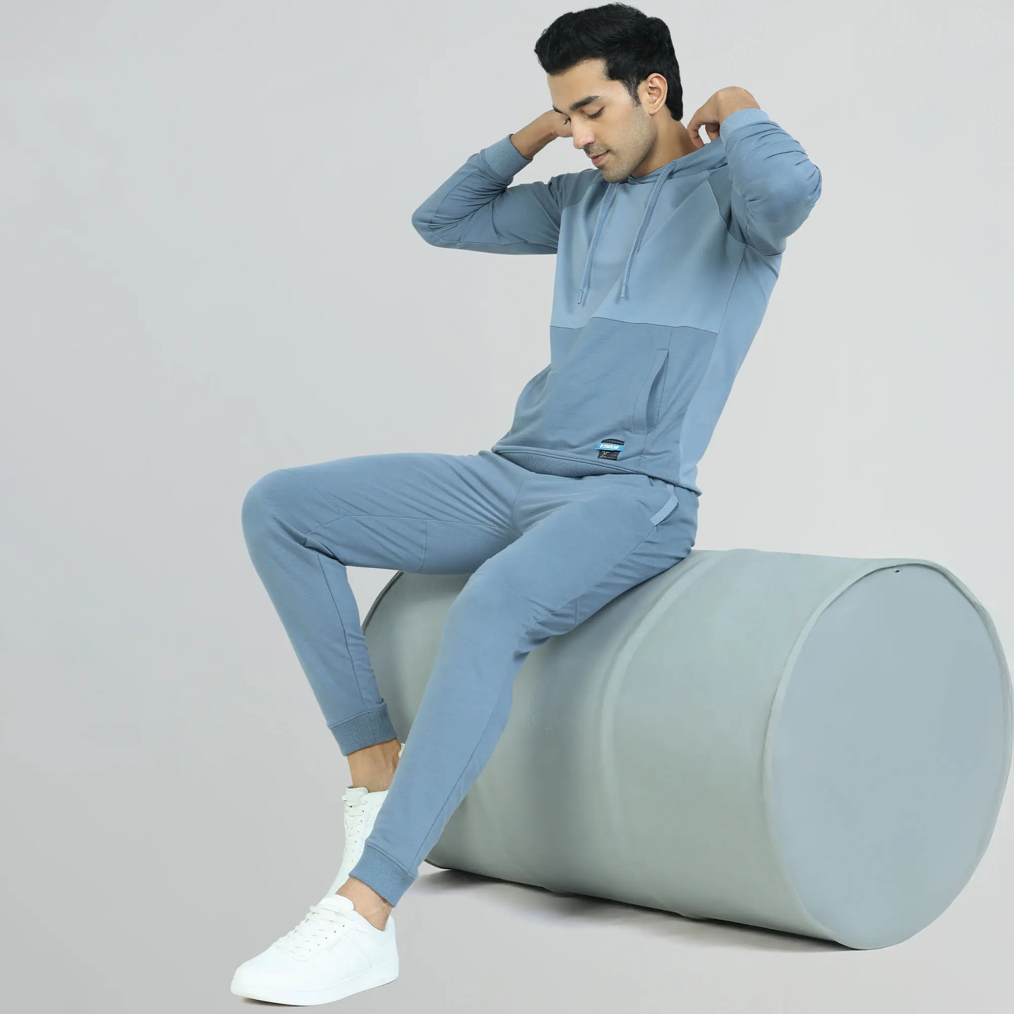 Quest French Terry Cotton Hoodies Ice Blue - Image 5