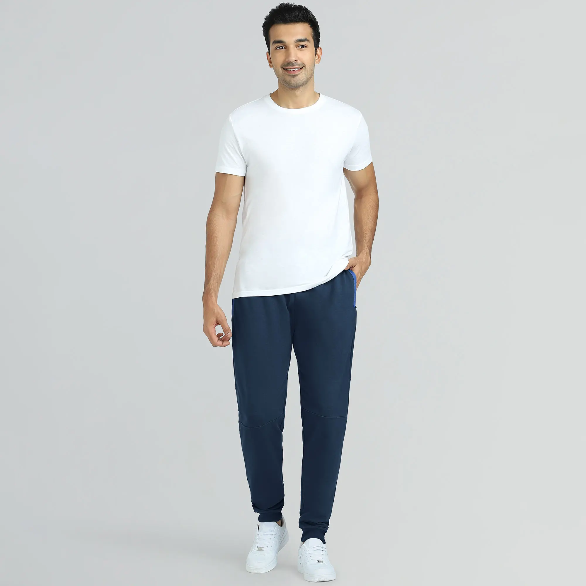 Quest French Terry Cotton-Blend Joggers Atlas Blue - Image 3