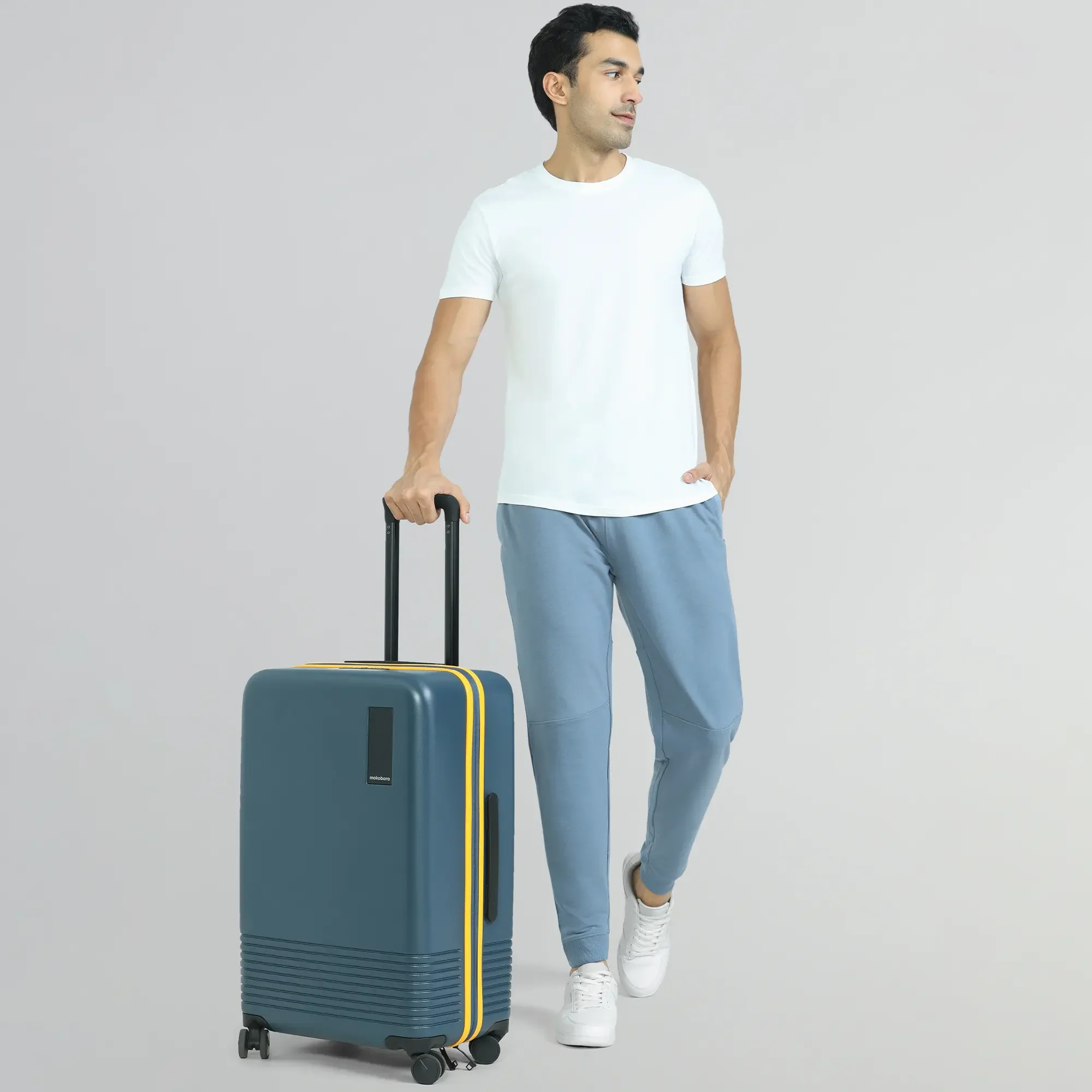 Quest French Terry Cotton-Blend Joggers Ice Blue - Image 3