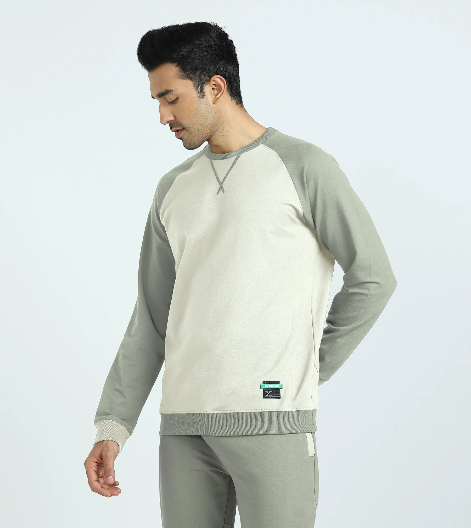 Quest French Terry Cotton-Blend Sweatshirt And Joggers Co-ord Set Butter White - Image 3