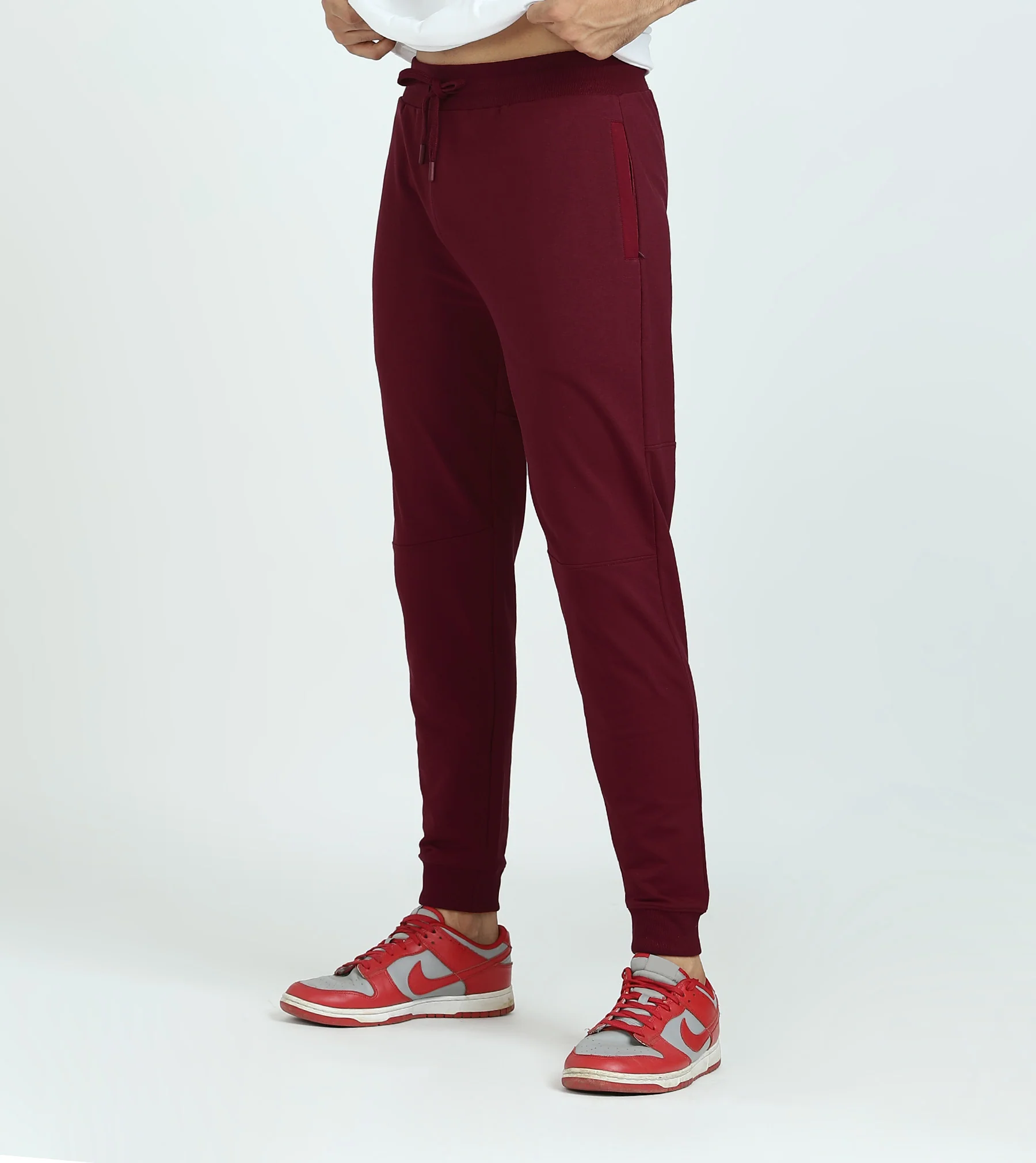 Quest French Terry Cotto-Blend Sweatshirt And Joggers Co-ord Set Scarlet Red - Image 4