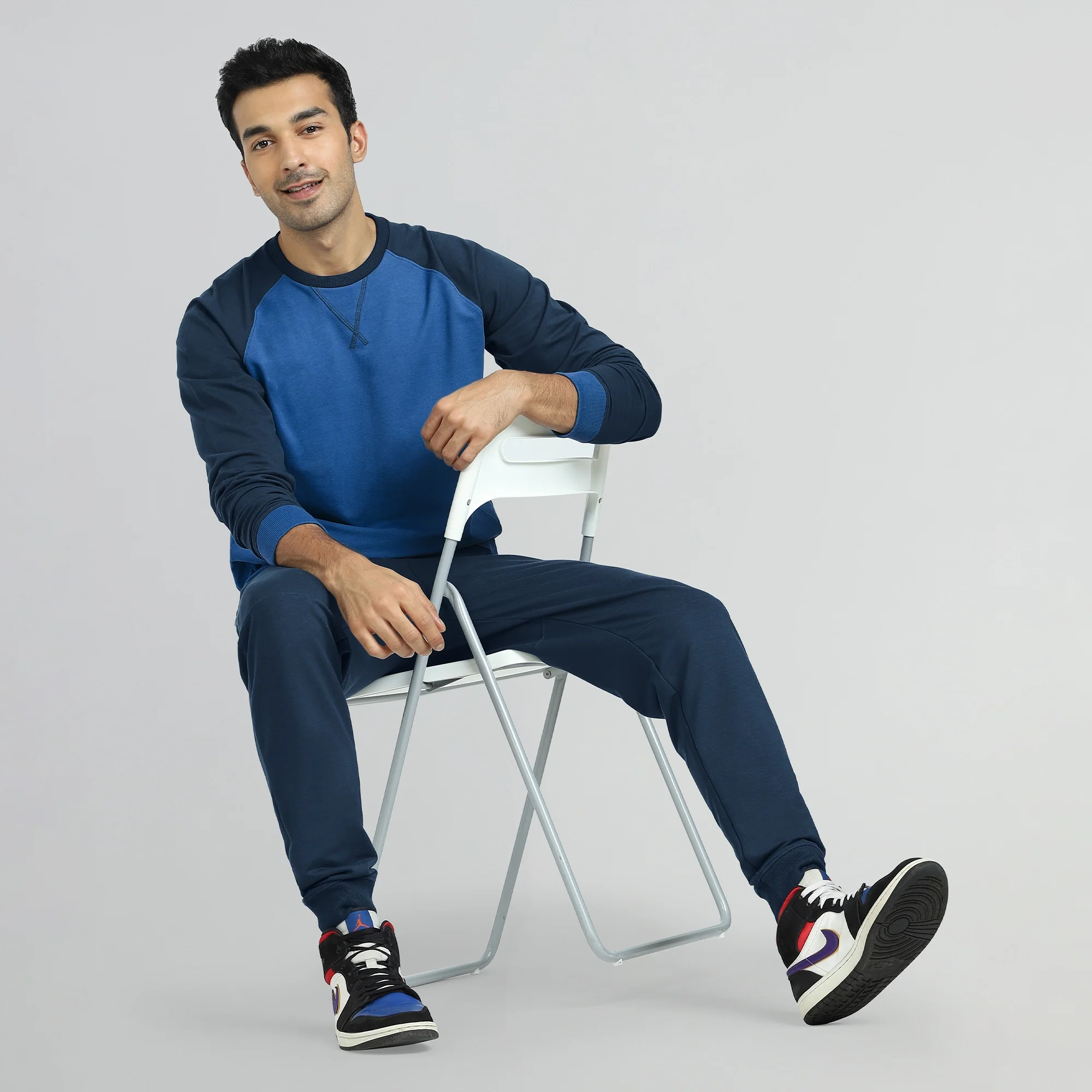Quest French Terry Cotton-Blend Sweatshirts Atlas Blue - Image 3